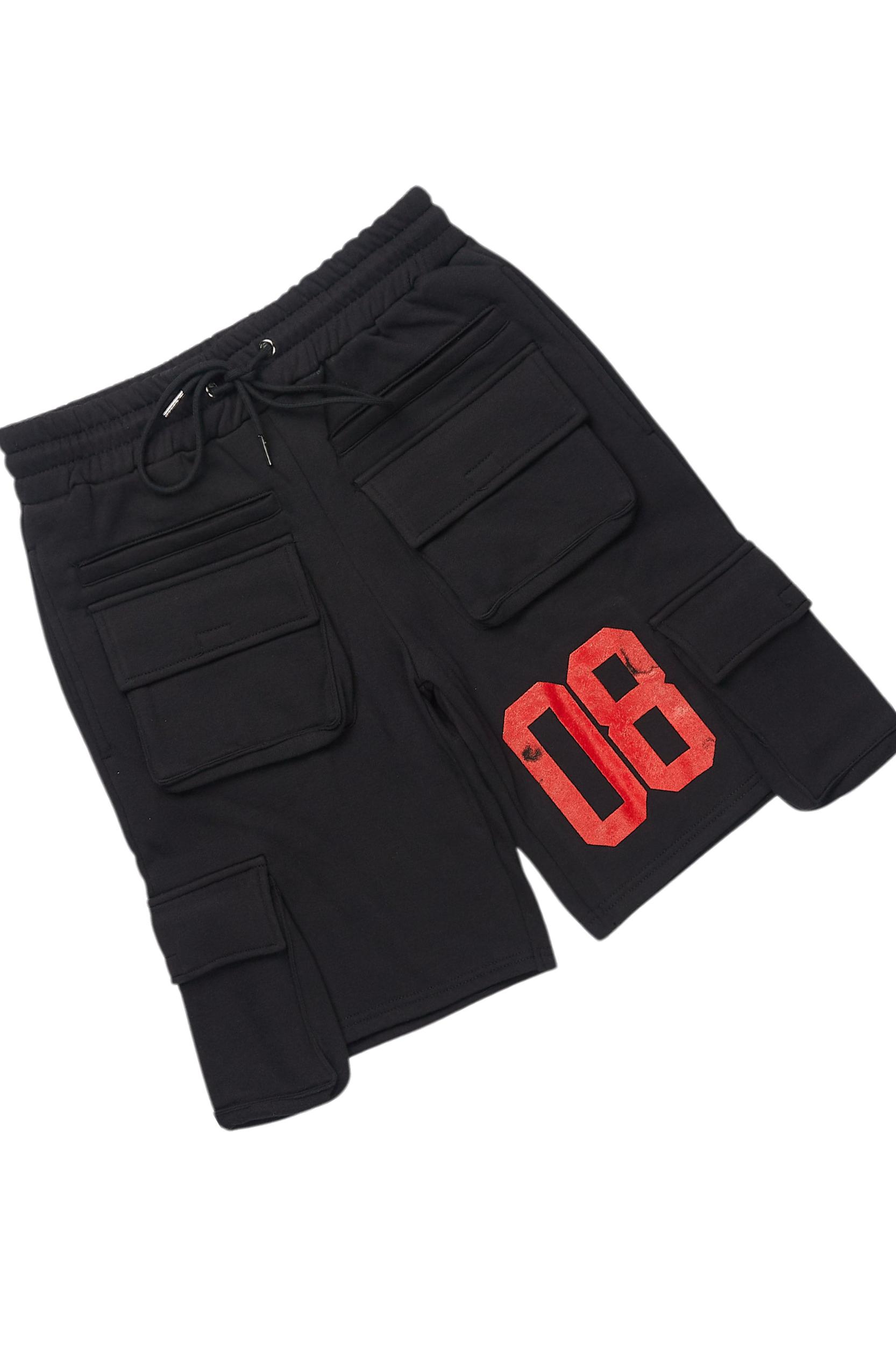 Grill Black/Red Cargo Short Set Male Product Image
