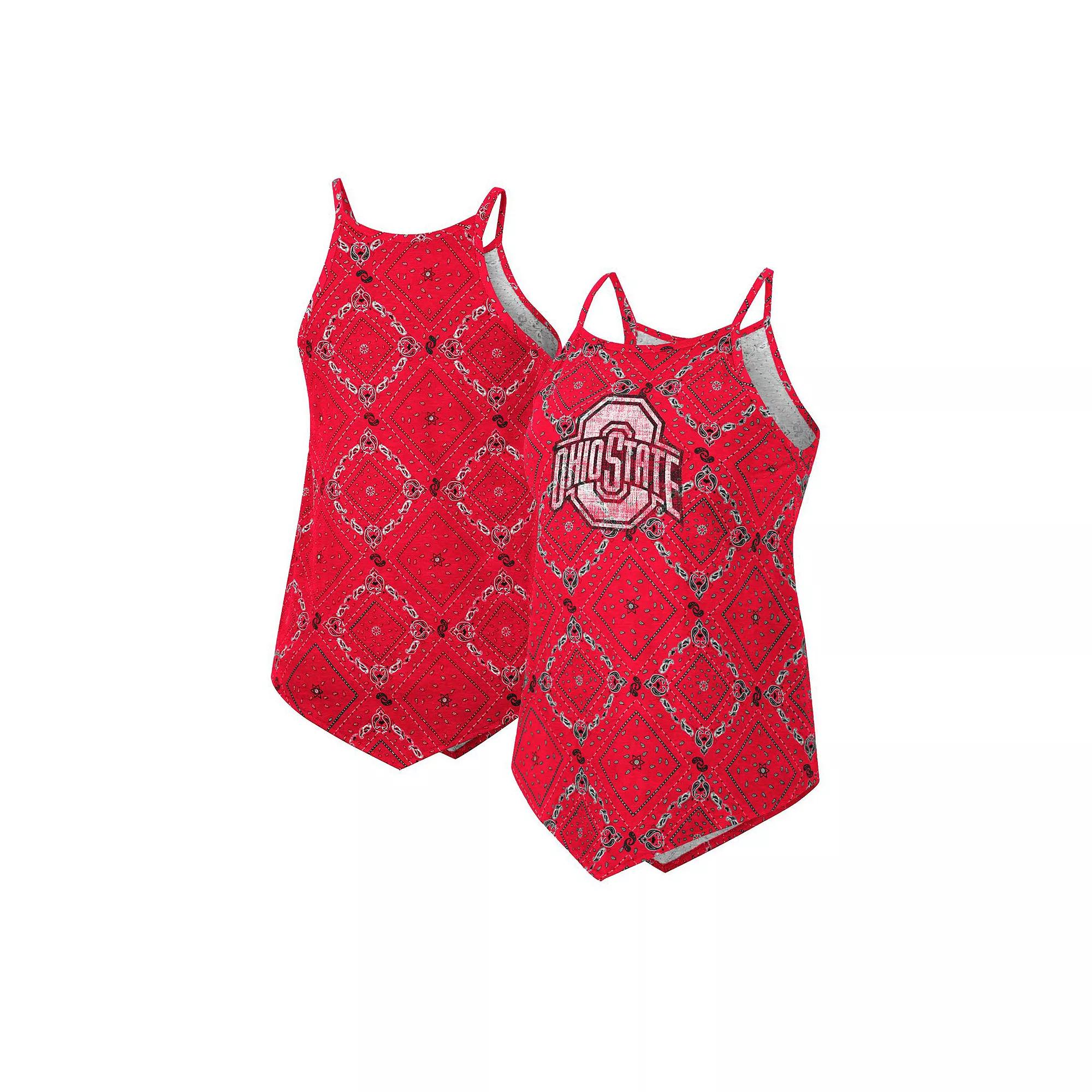 Women's Colosseum x Wrangler Scarlet Ohio State Buckeyes Bandana Tank Top, Size: Medium, Red Product Image