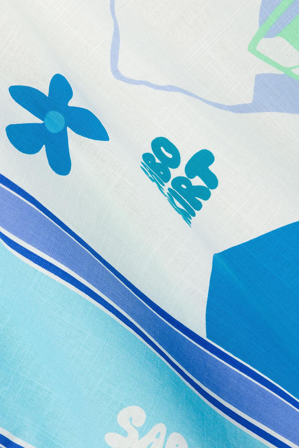 Amira Top - Scarf Azure Product Image