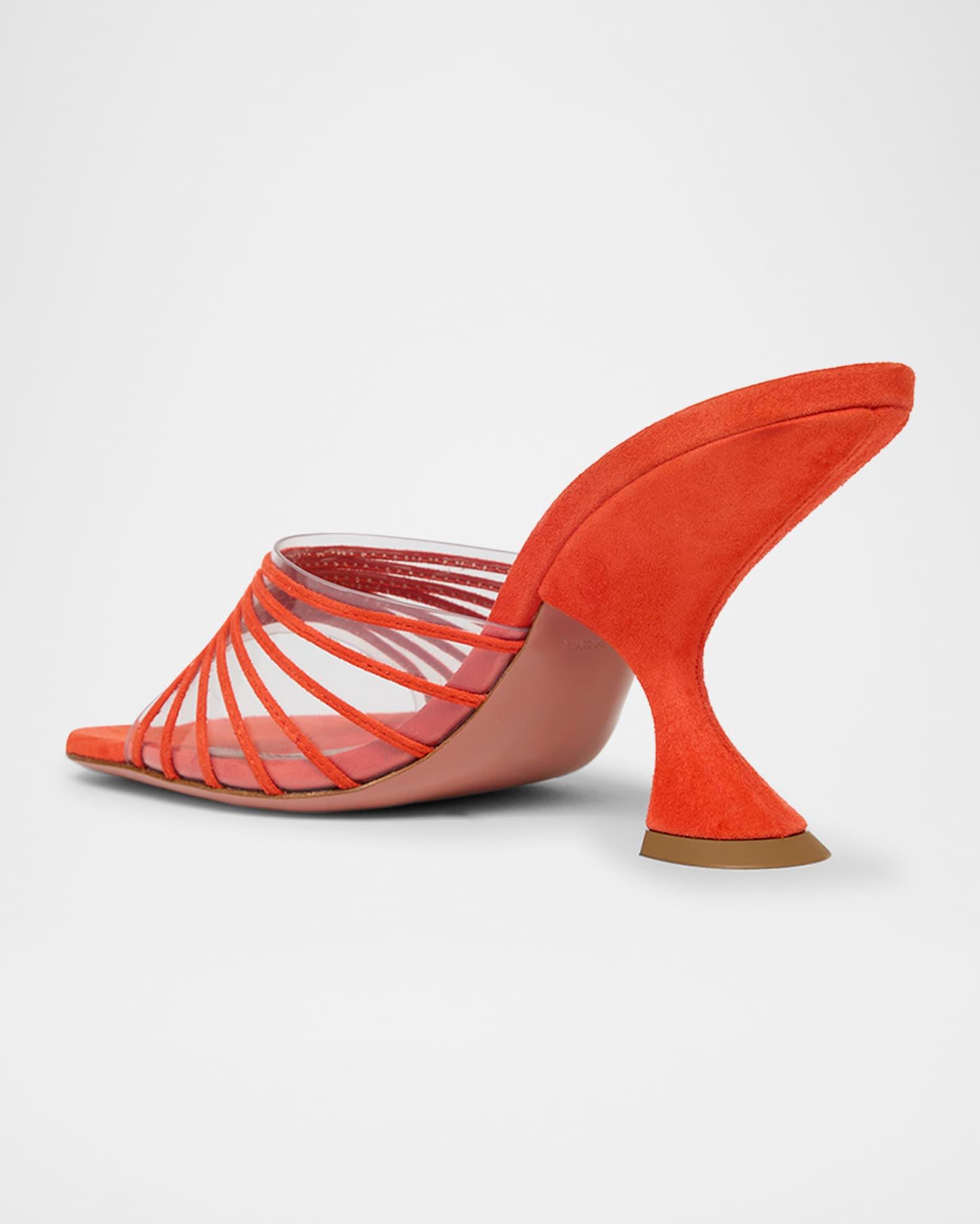 Mookie Suede PVC Comma-Heel Mules Product Image