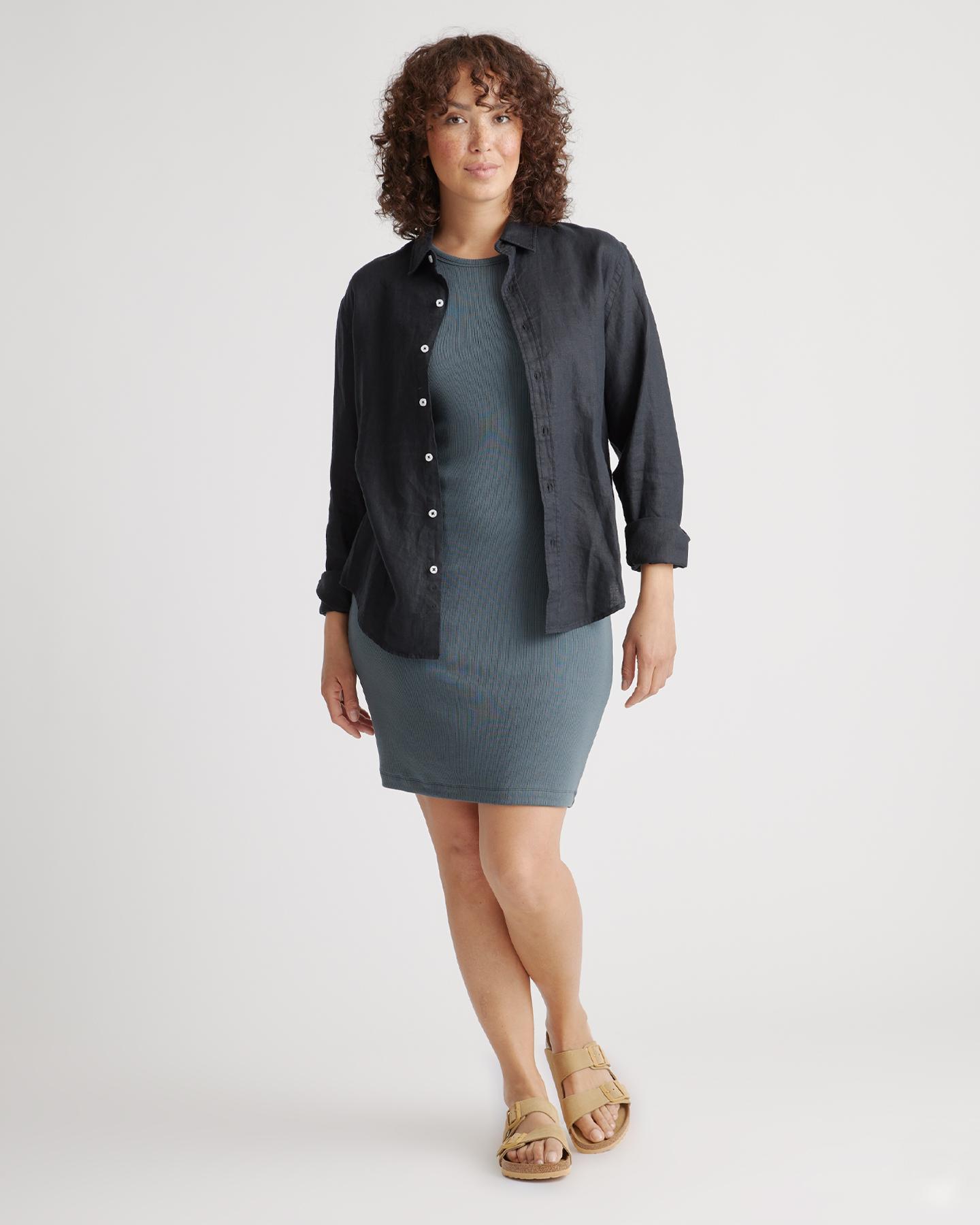 Quince | Women's Tencel Rib Knit Sleeveless Mini Dress Product Image