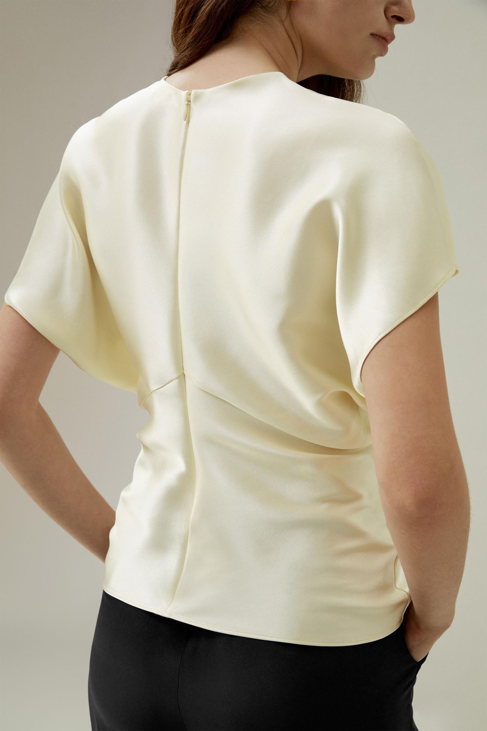 Short Batwing Sleeve Silk Contour Top Product Image