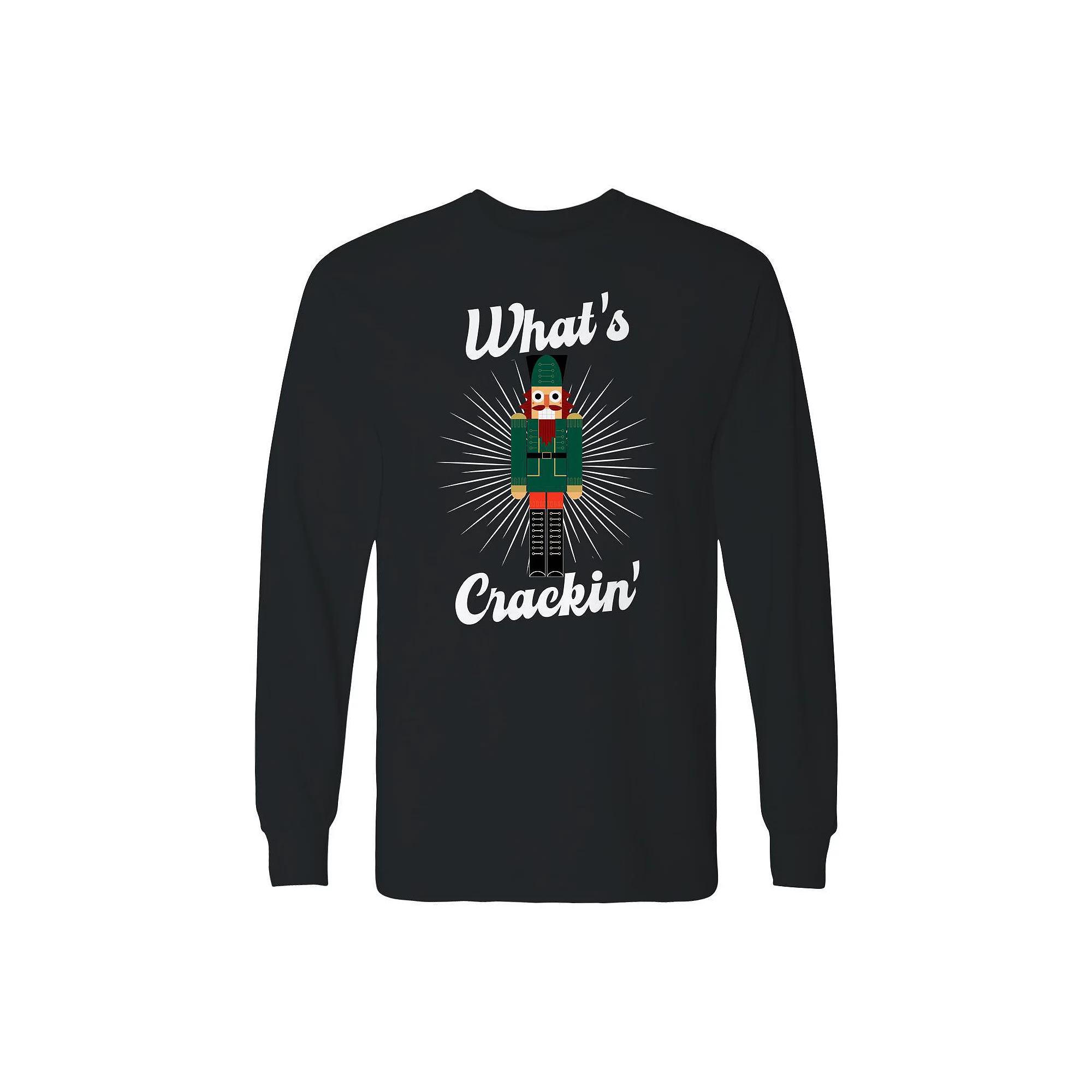 Men's Christmas What Cracker Long Sleeve Graphic Tee,  Product Image