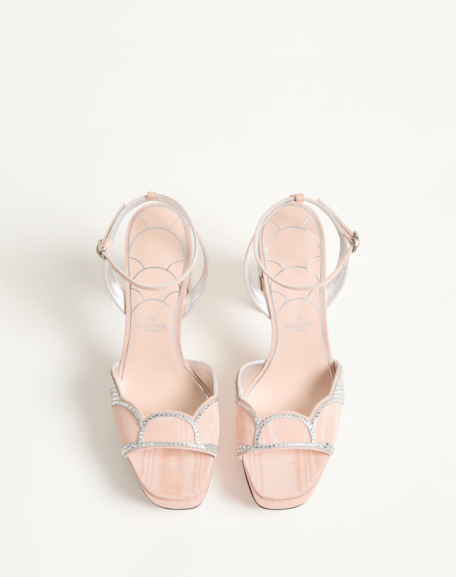 Bowow Platform Sandal In Moiré Fabric With Crystals 115Mm Product Image