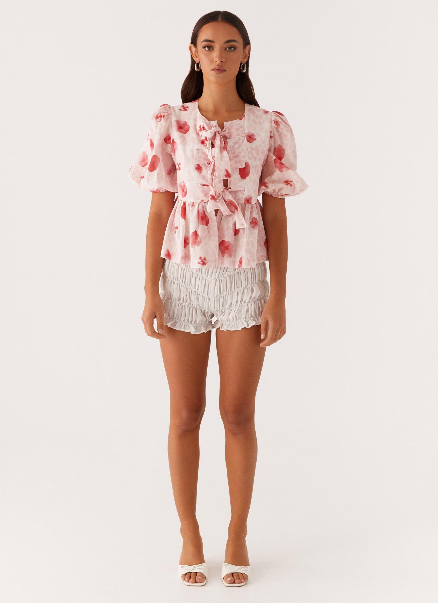 Western Wind Tie Top - Rose Leopard Product Image