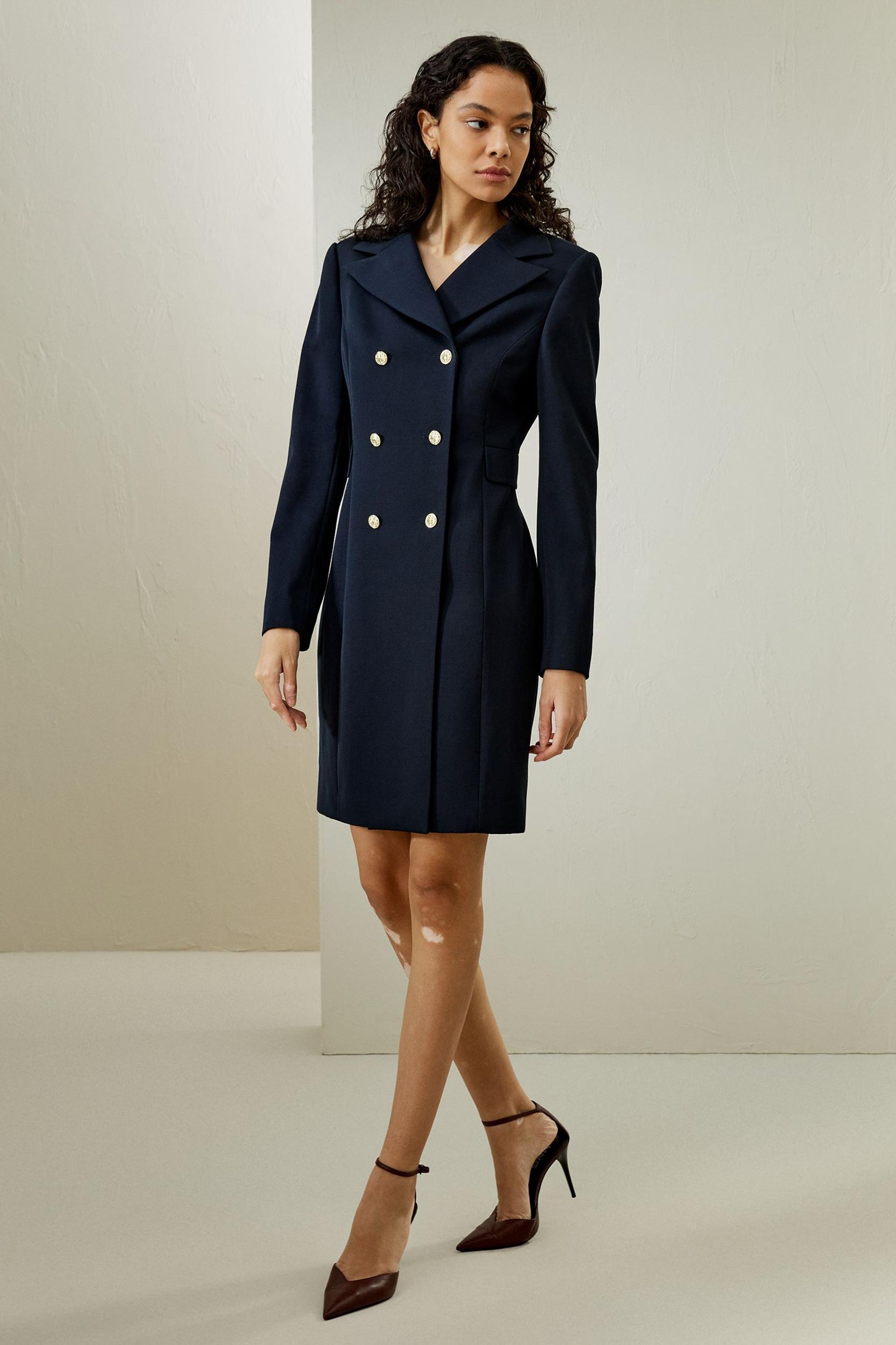 Tailored Double-Breasted Dress Coat Product Image