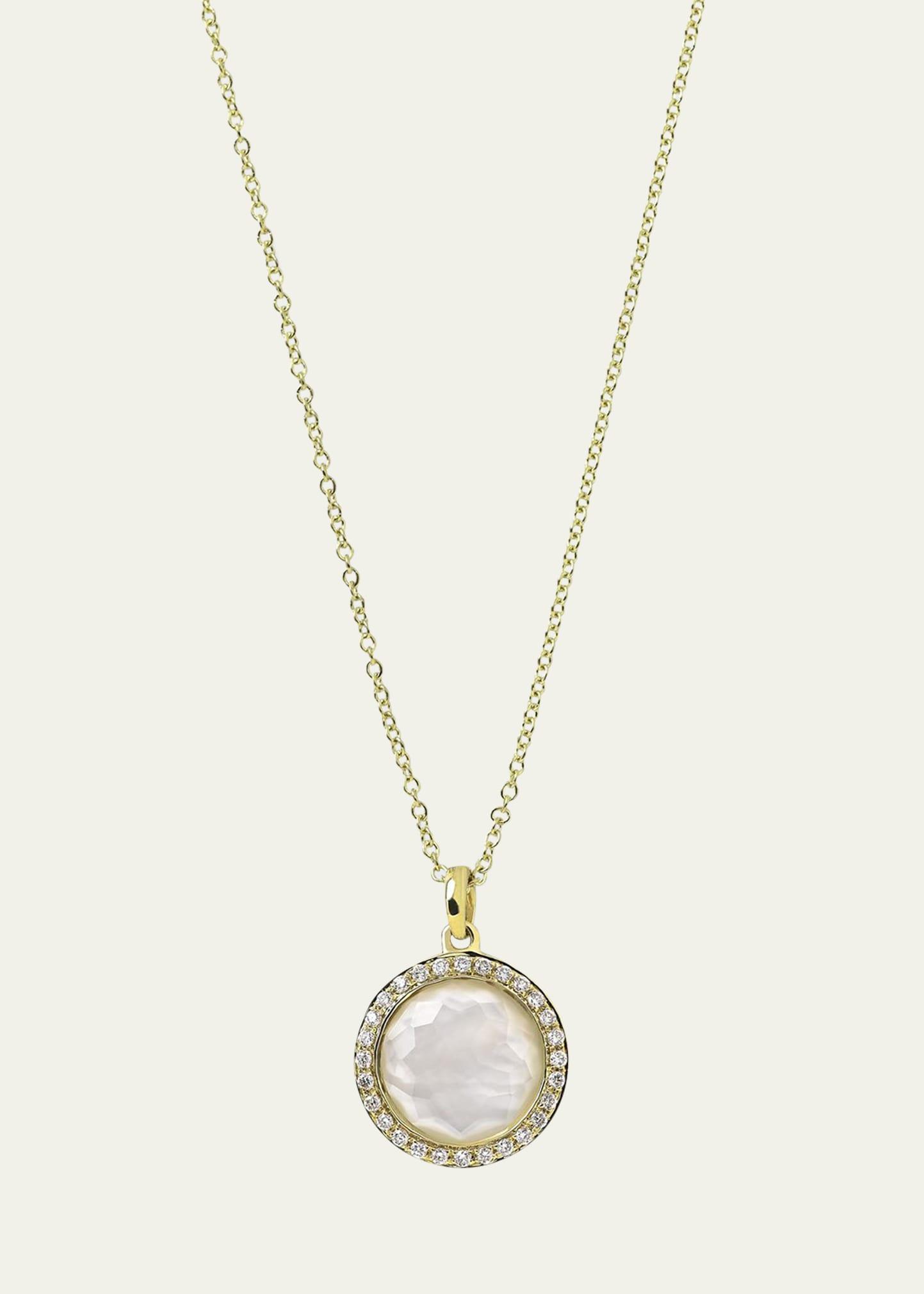 Small Pendant Necklace in 18K Gold with Diamonds Product Image