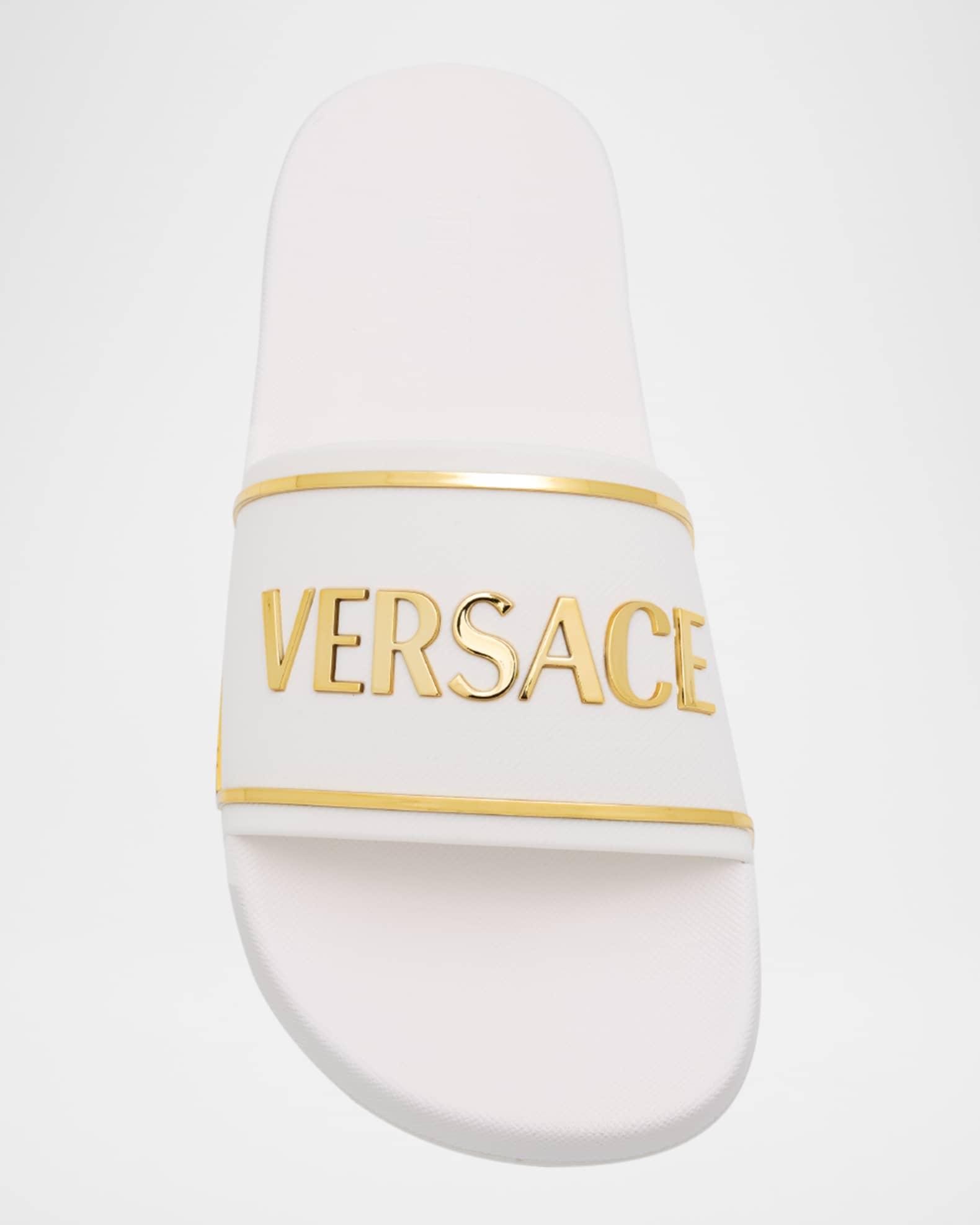 Pool Slides with Gold-Tone Logo Product Image