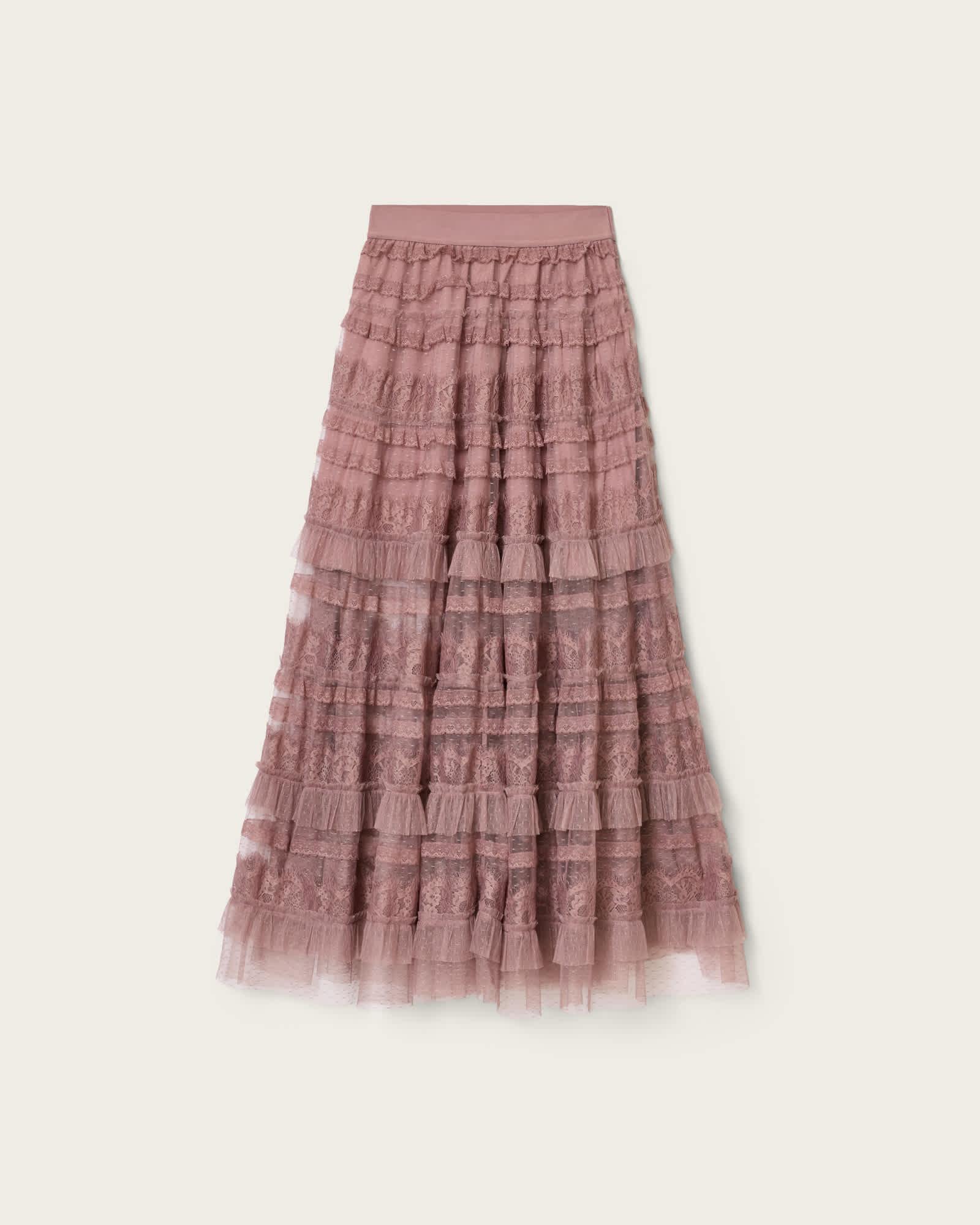Arlea Tulle Maxi Skirt DUSTY LILAC | ALLSAINTS US Product Image