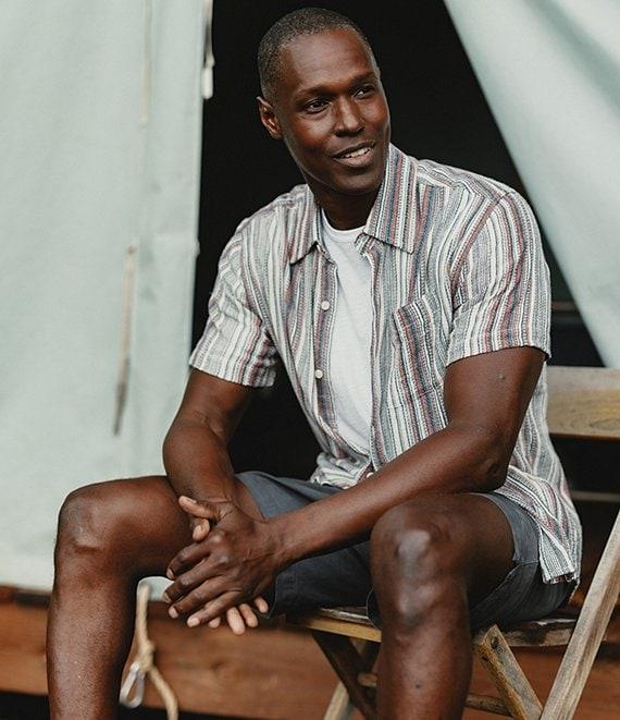 The Normal Brand Freshwater Stripe Short Sleeve Woven Shirt Product Image