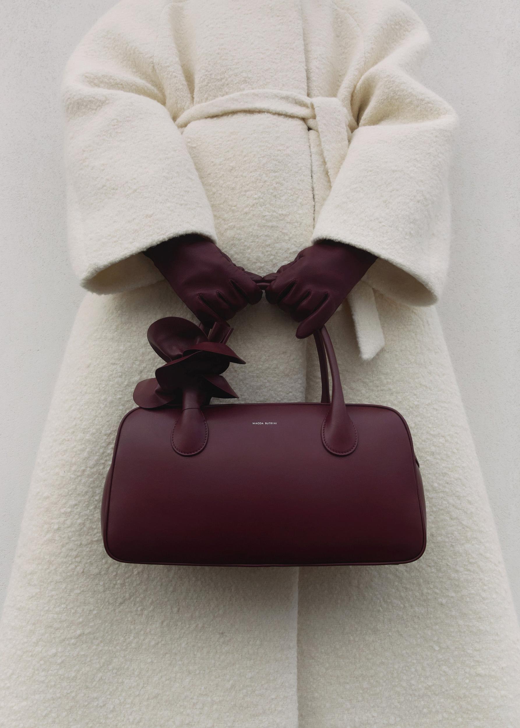 Brigitte bag in burgundy leather and silver Product Image