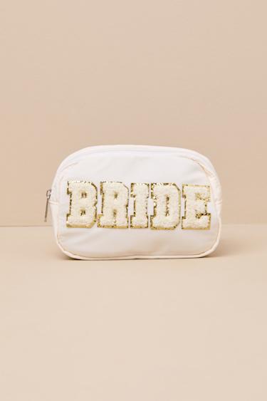 Madeline White Glitter Bride Crossbody Belt Bag Product Image