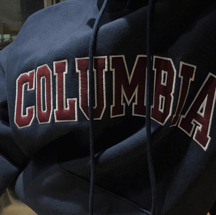 RT No. 6236 COLUMBIA LETTERED PULLOVER HOODIE Product Image