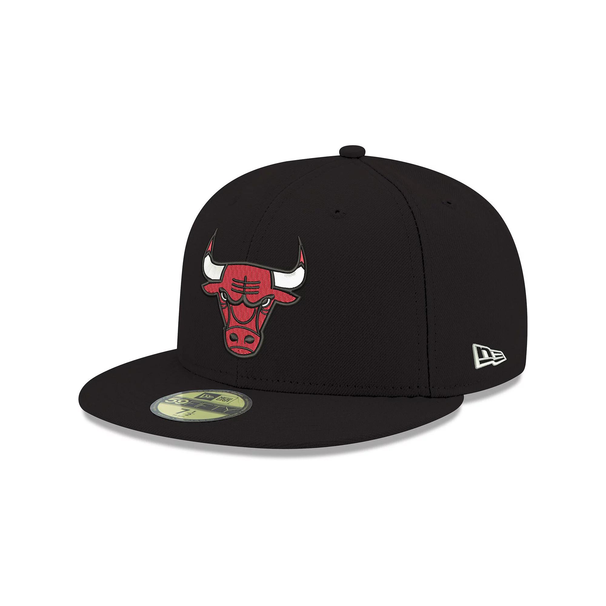 Men's New Era Black Chicago Bulls Official Team Color 59FIFTY Fitted Hat,  Product Image