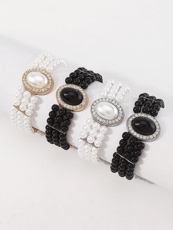 Adjustable Chains Geometric Rhine Stones Bracelet Accessories Product Image