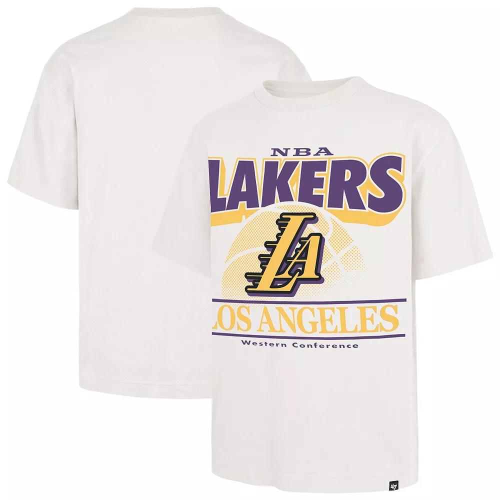 Men's '47 White Los Angeles Lakers City Edition Shifty Foundation T-Shirt,  Product Image