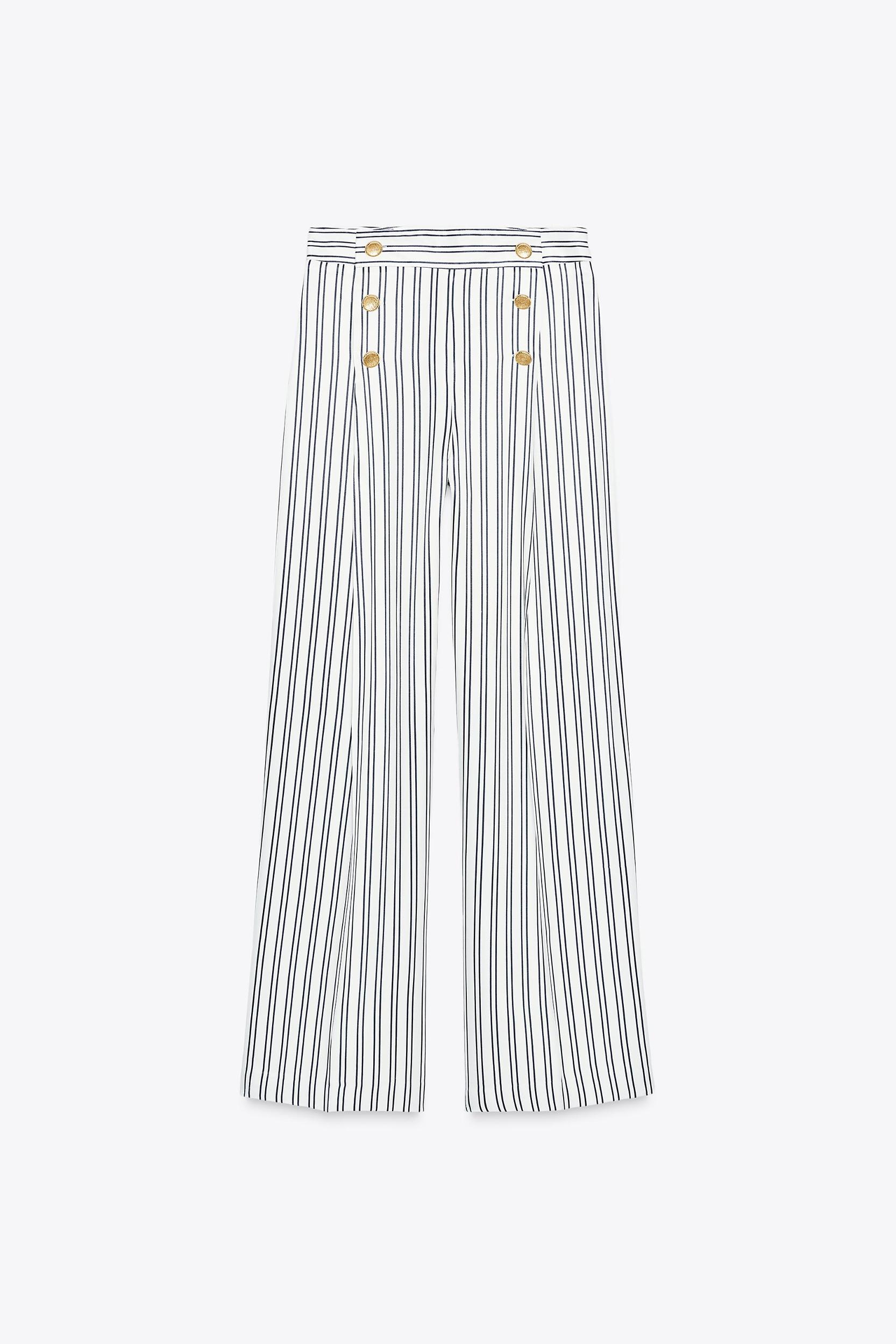 STRIPED PANTS WITH BUTTONS Product Image