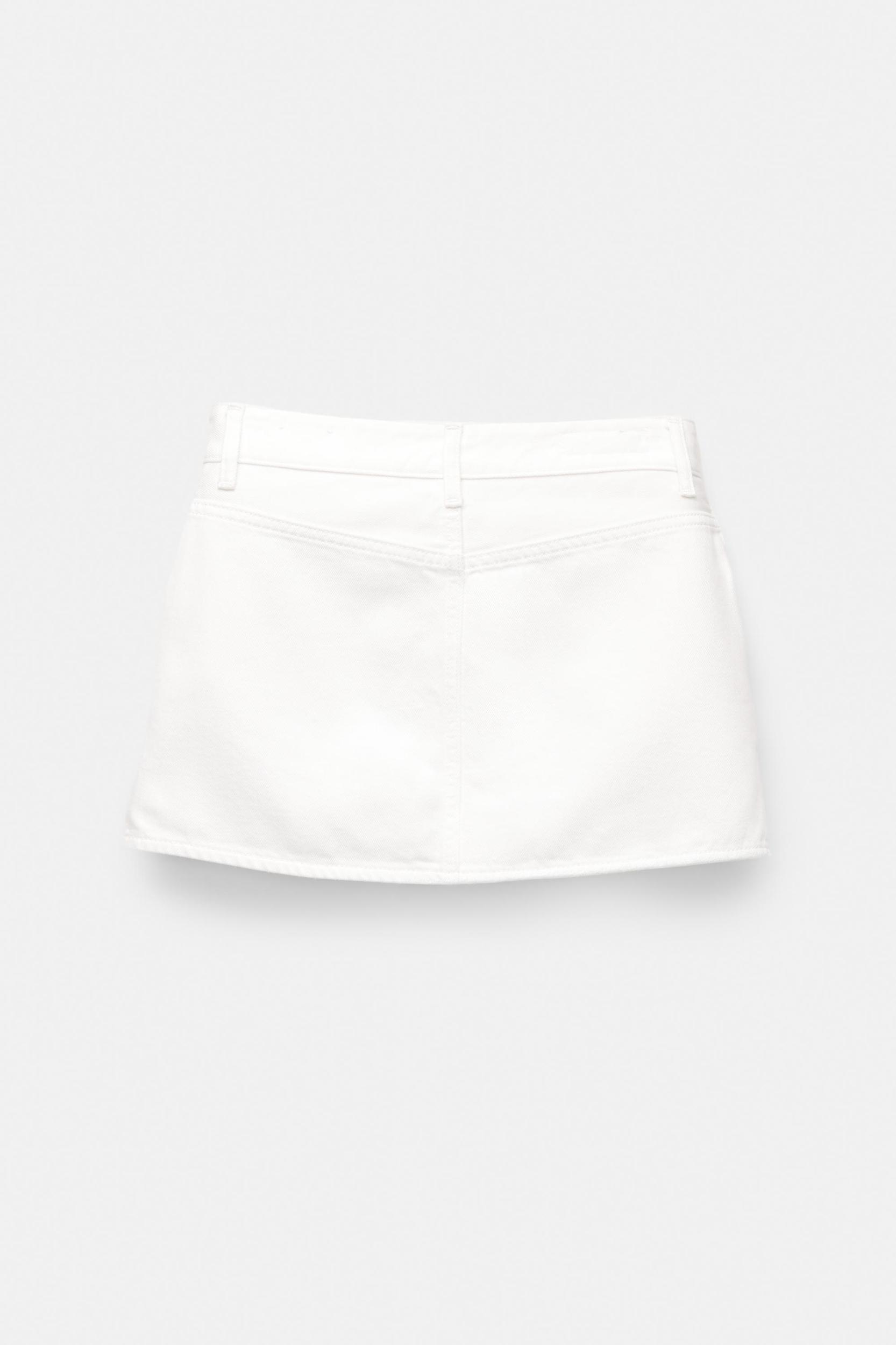 Crossover denim mini skirt Product Image