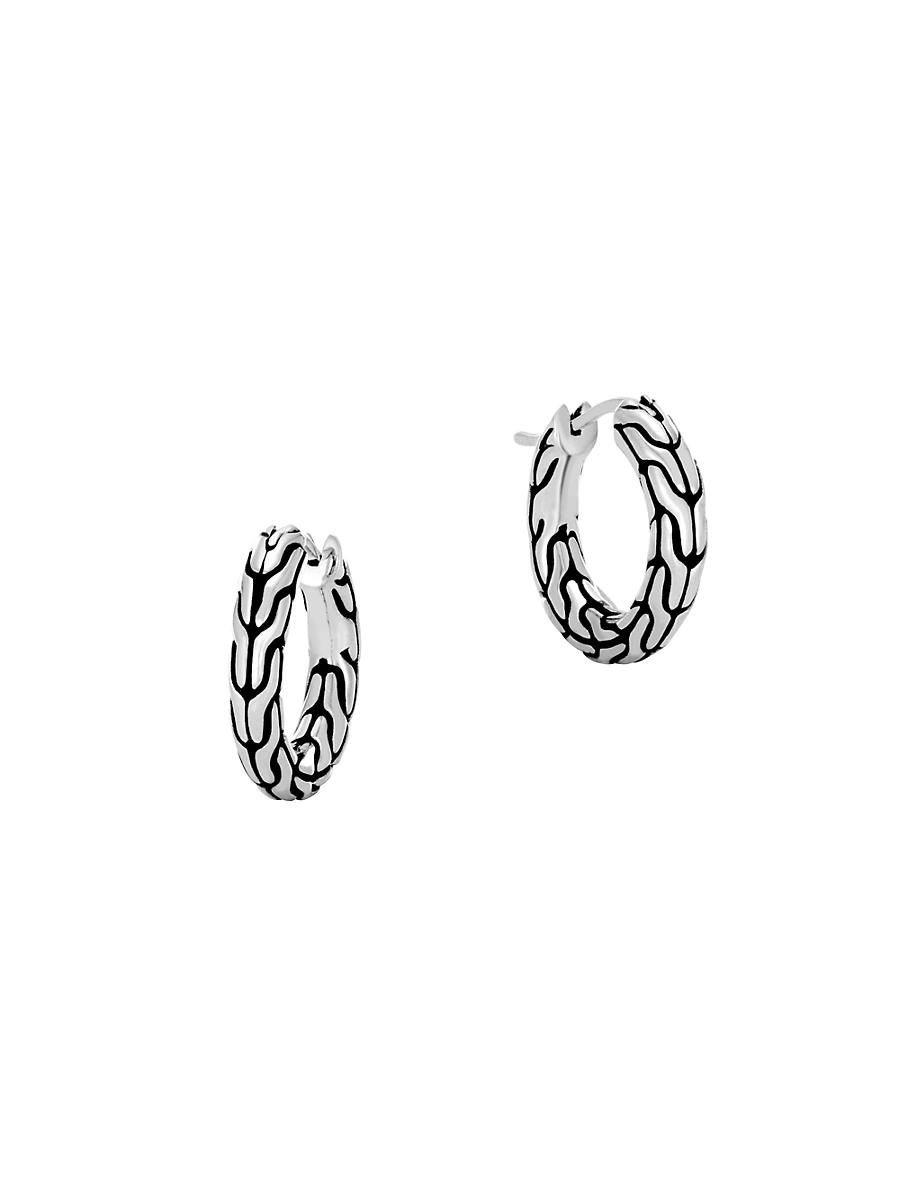 Womens Classic Chain Silver Extra-Small Hoop Earrings Product Image