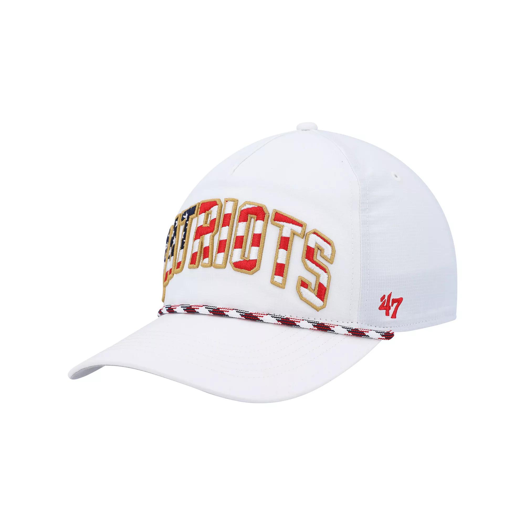 Men's '47 White New England Patriots Hitch Stars and Stripes Trucker Adjustable Hat Product Image