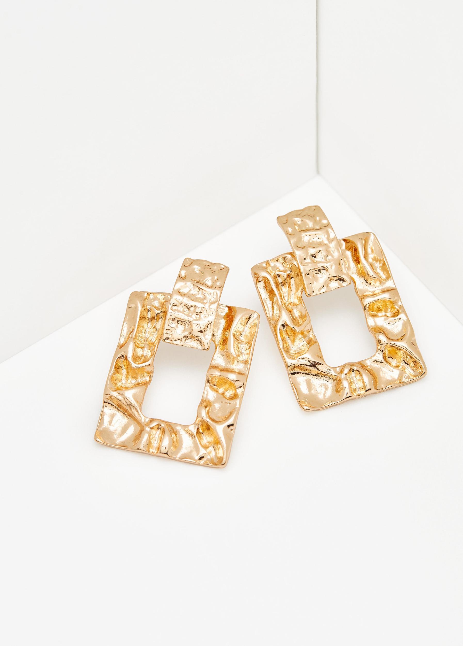 Hammered Gold Tone Earrings Product Image