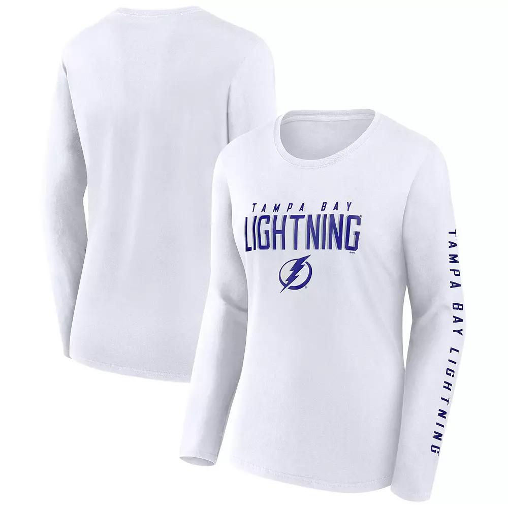 Women's Fanatics White Tampa Bay Lightning Long Sleeve T-Shirt,  Product Image
