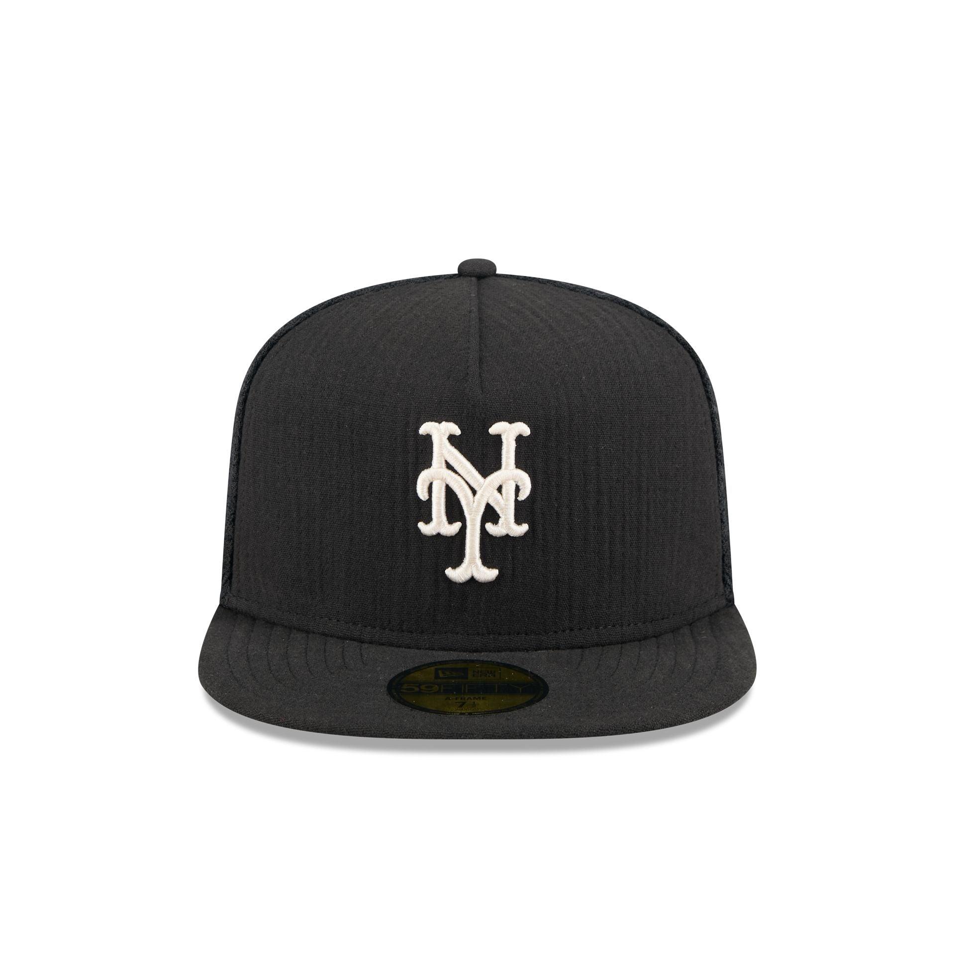 New York Mets Black Mesh 59FIFTY A-Frame Fitted Hat Male Product Image