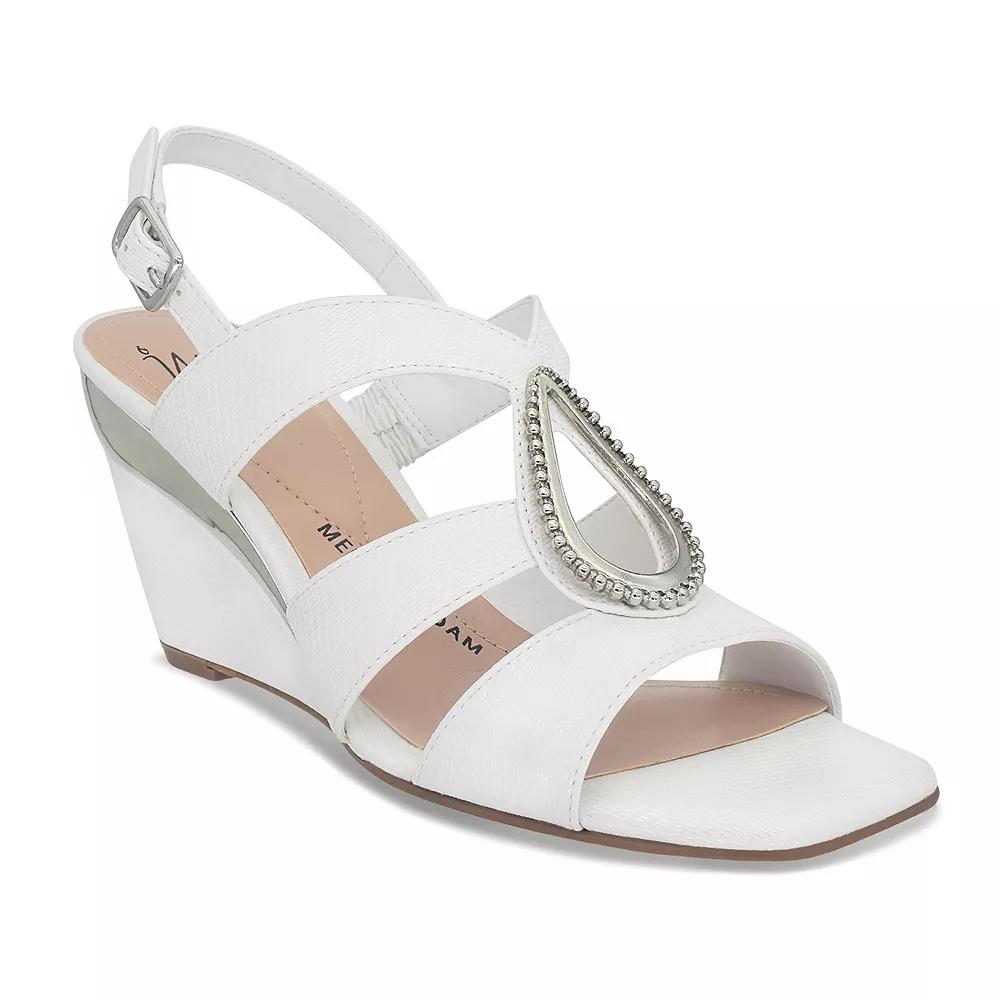 Impo® Violette Women's Memory Foam Wedge Sandals, Size: 7, White Product Image