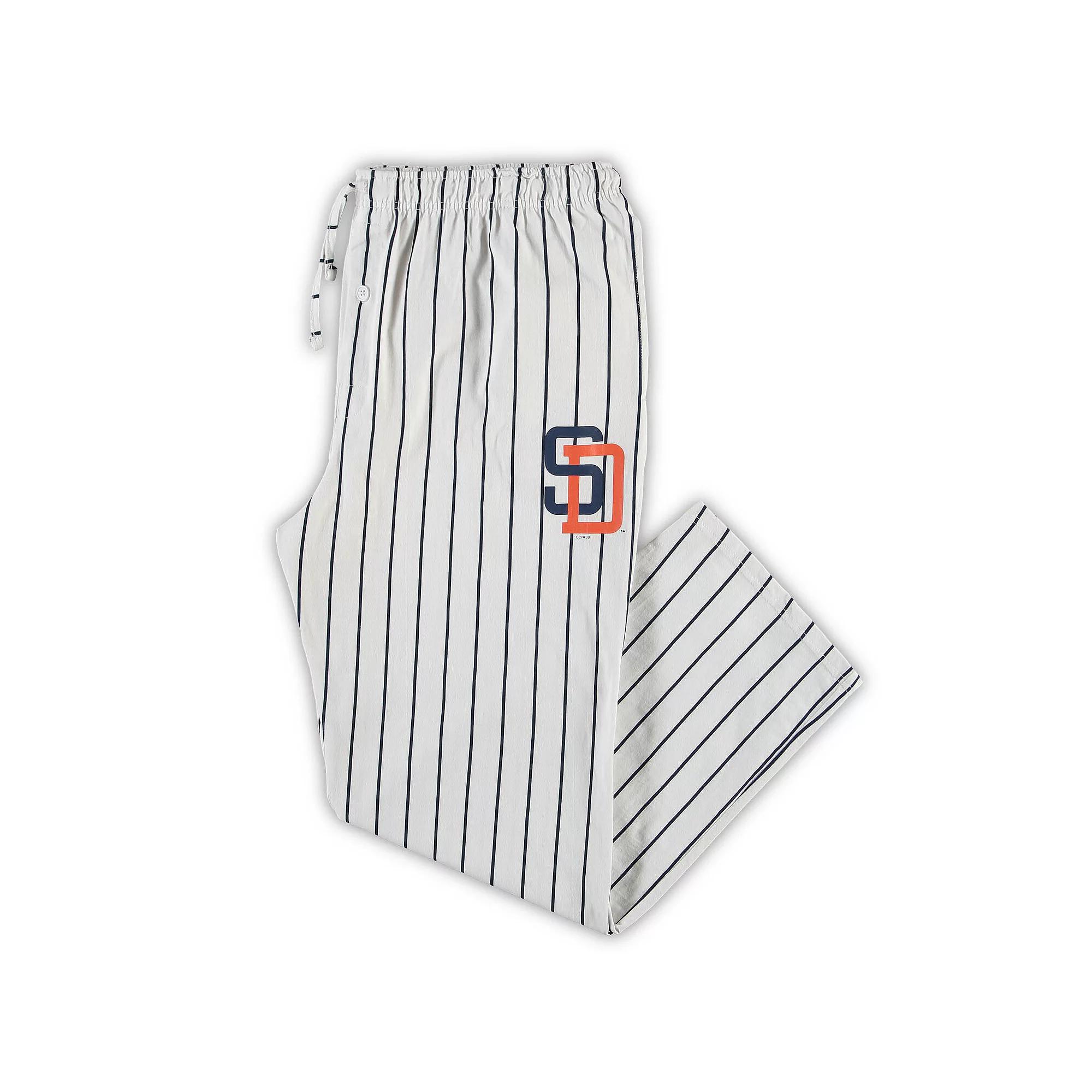 Men's Concepts Sport White/Navy San Diego Padres Big & Tall Pinstripe Sleep Pants,  Product Image