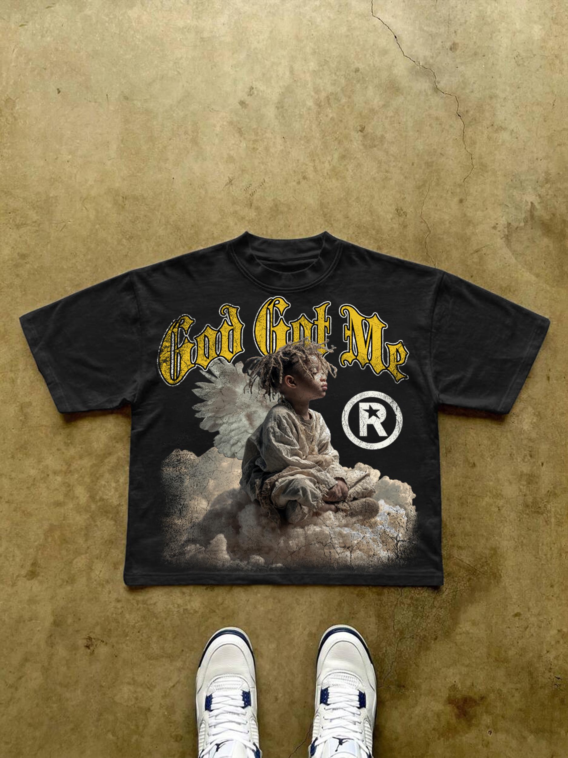 God Got Me Street Cupid Vintage Graphic Cropped T-shirt Product Image
