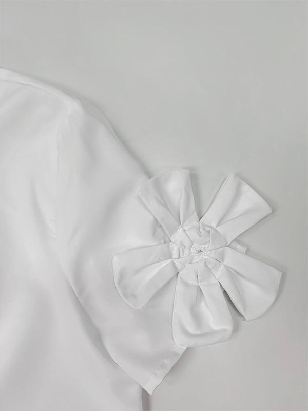 A-Line Loose Pleated Solid Color Split-Joint Lapel Maxi Dresses Shirt Dress Product Image