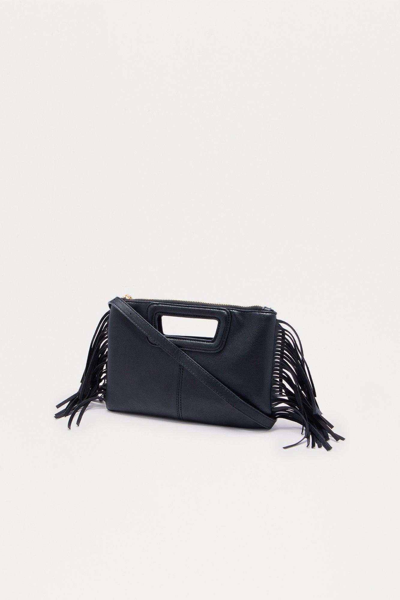 Pretty And Wild Faux Leather Fringe Clutch  - Black Female Product Image