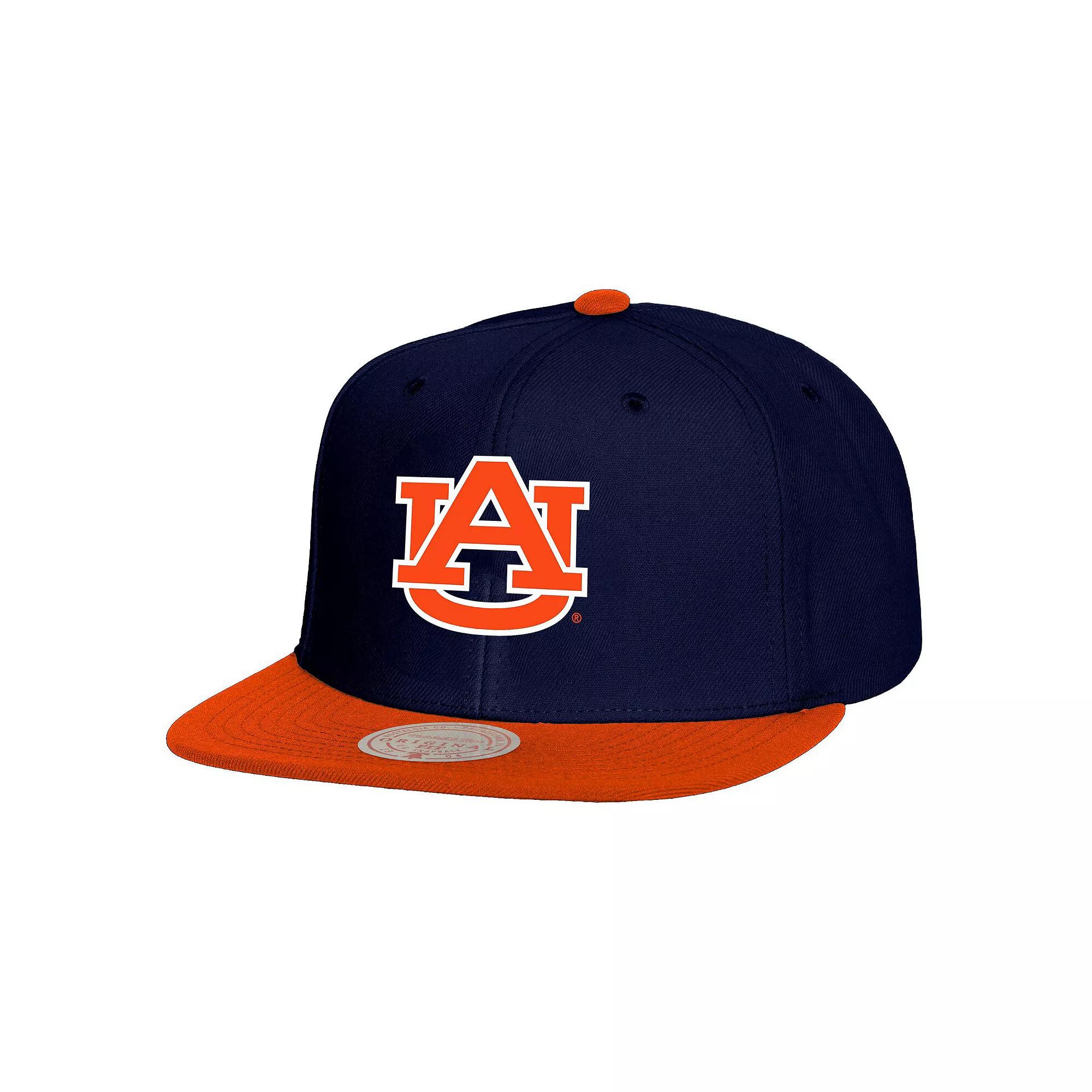 Men's Mitchell & Ness Navy/Orange Auburn Tigers 2-Tone 2.0 Snapback Hat, Blue Product Image