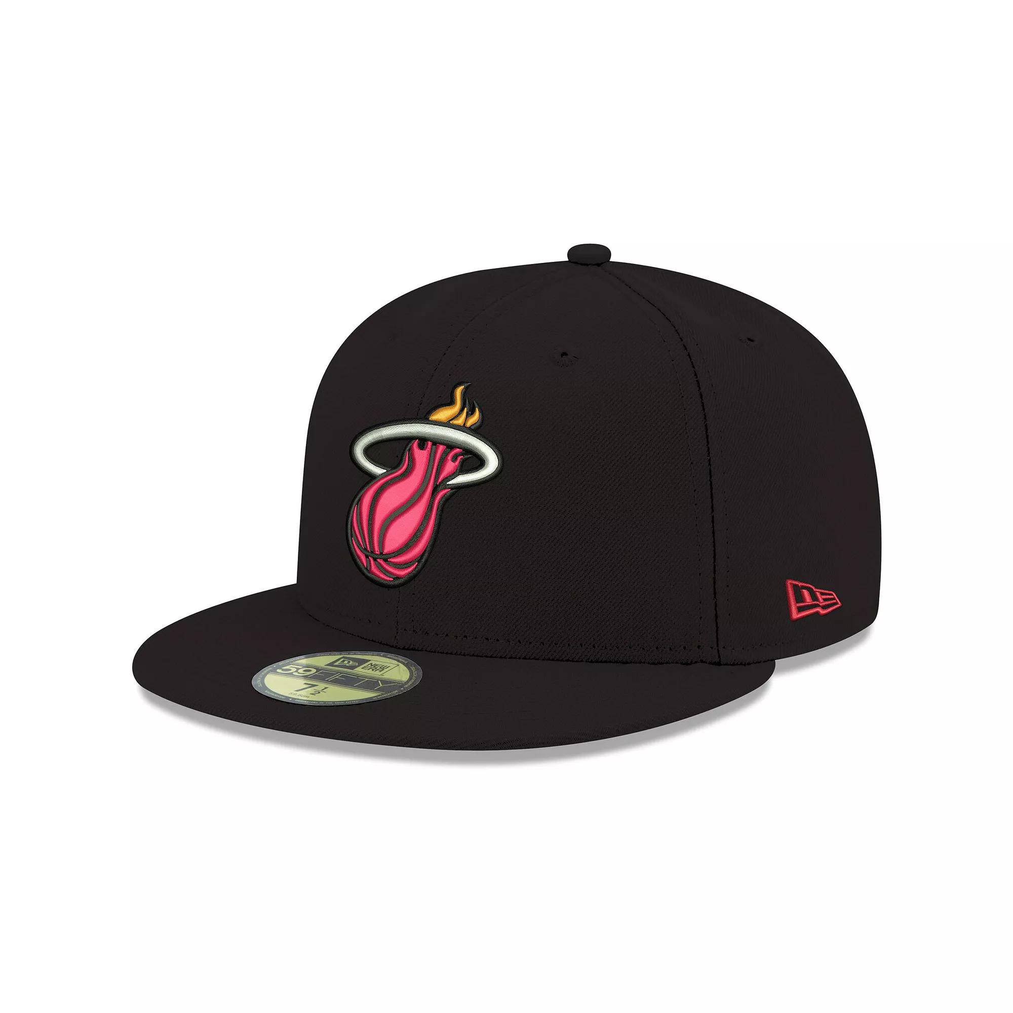 Mens New Era Miami Heat Official Team Color 59FIFTY Fitted Hat Product Image
