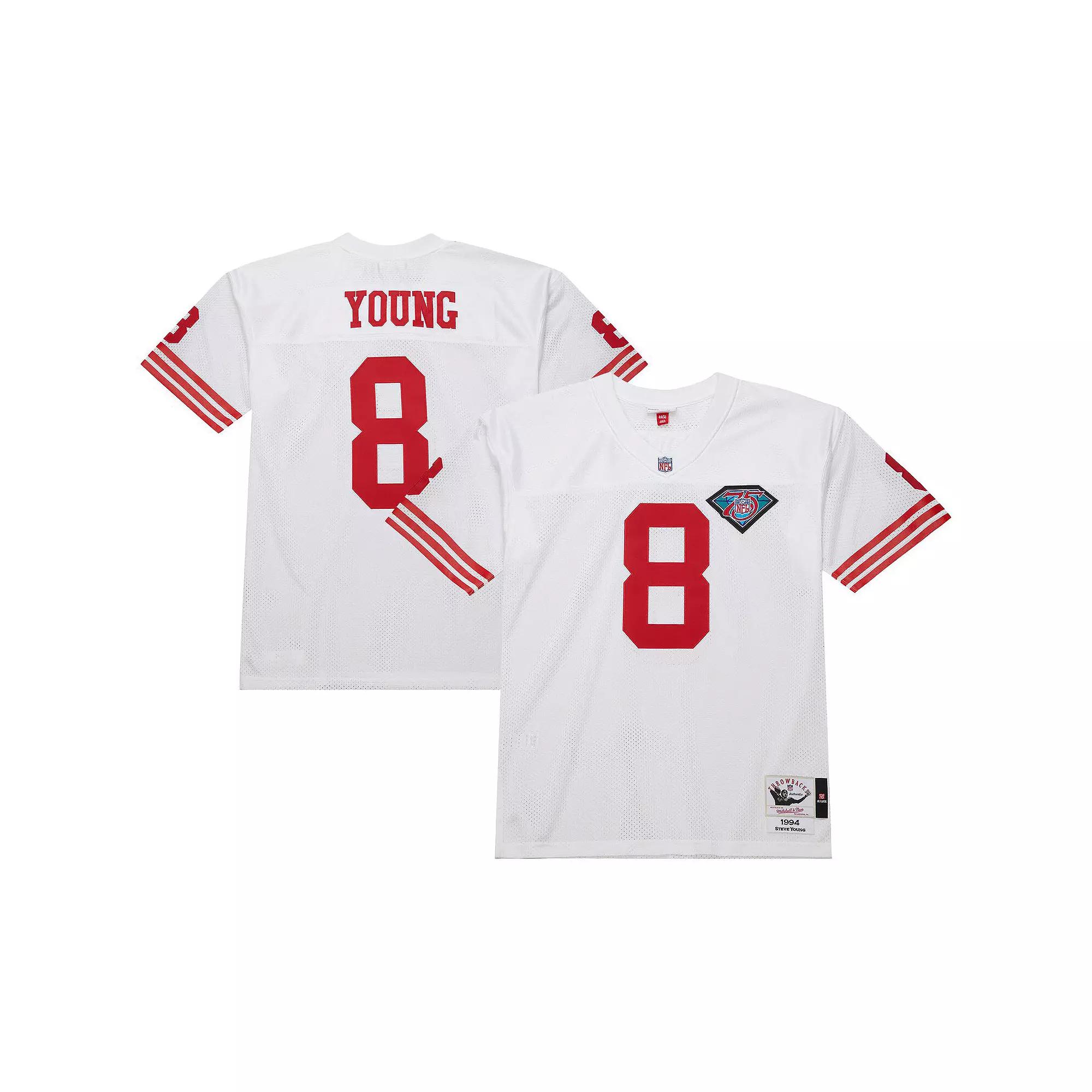 Men's Mitchell & Ness Steve Young White San Francisco 49ers 1994 Authentic Throwback Retired Player Jersey, Size: 52 Product Image