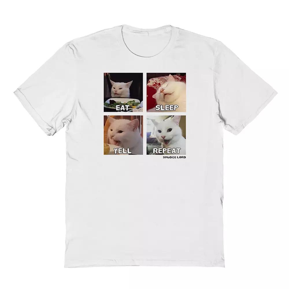 Men's Graphic Tee Eat Sleep, Size: XL, White Product Image