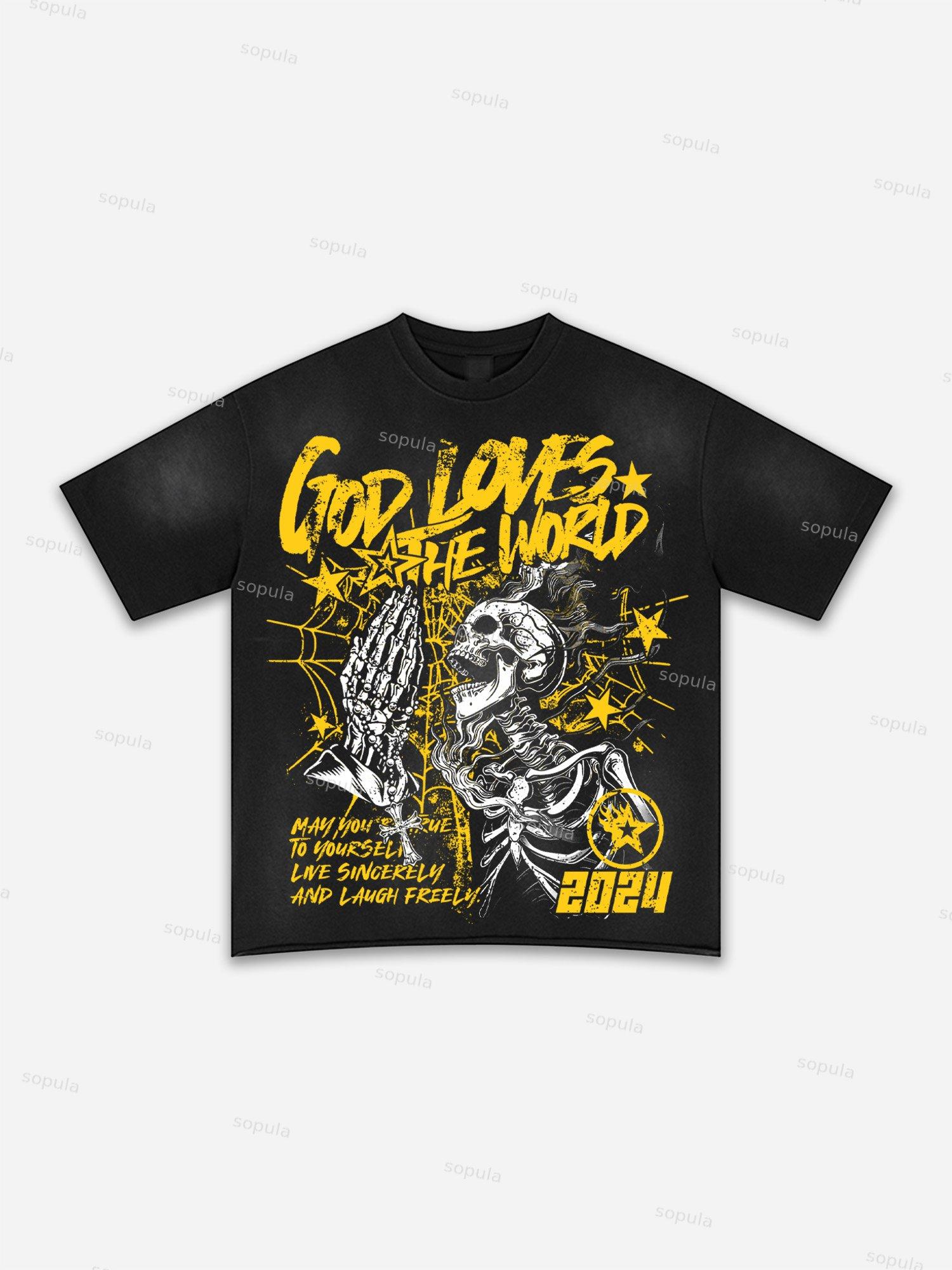 Child Of God Print Washed T-shirt Product Image