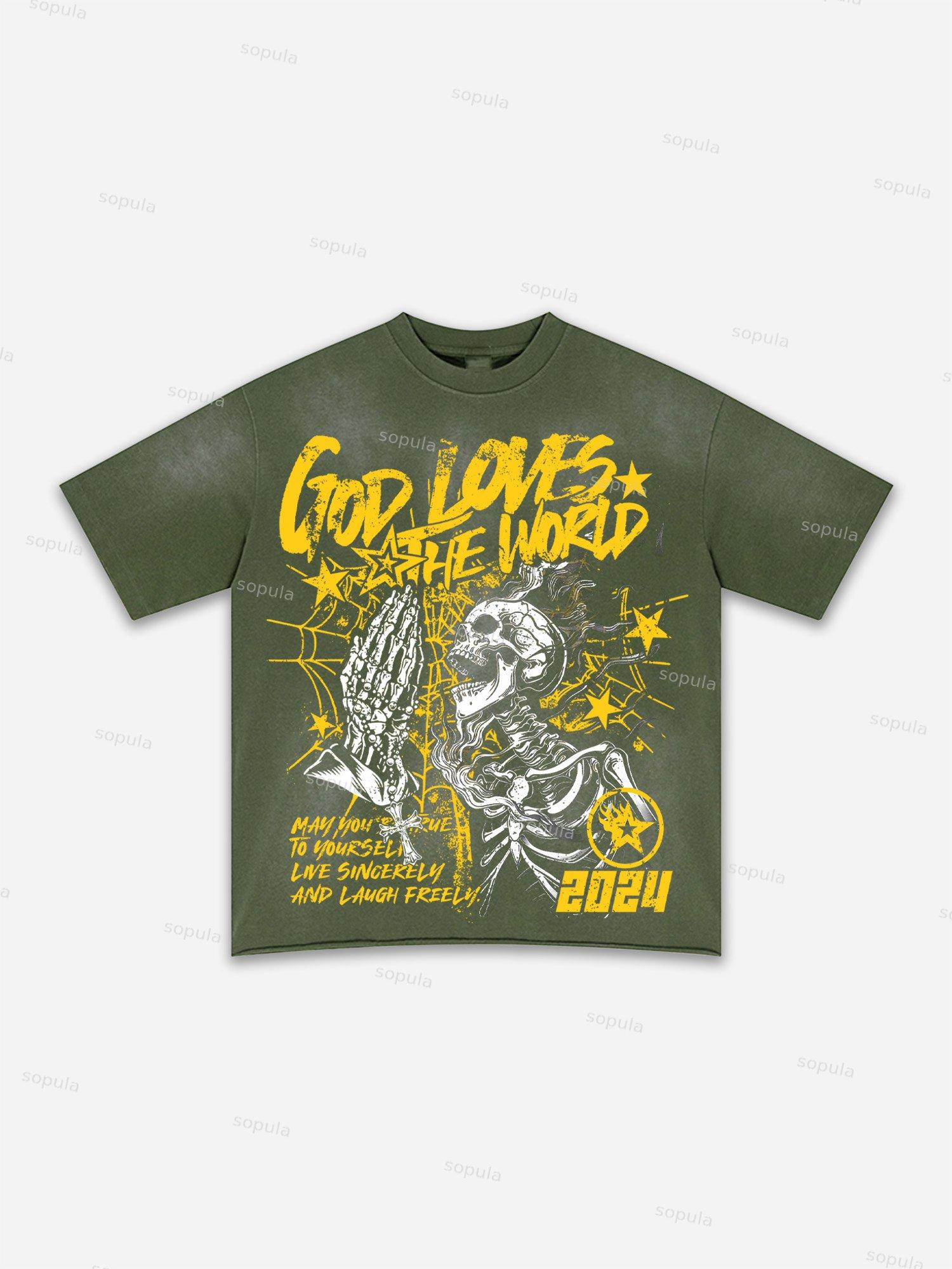 Child Of God Print Washed T-shirt Product Image