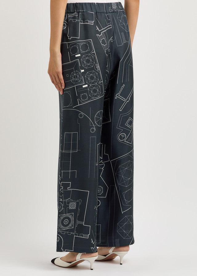 Max Mara Vik Printed Silk Trousers Product Image
