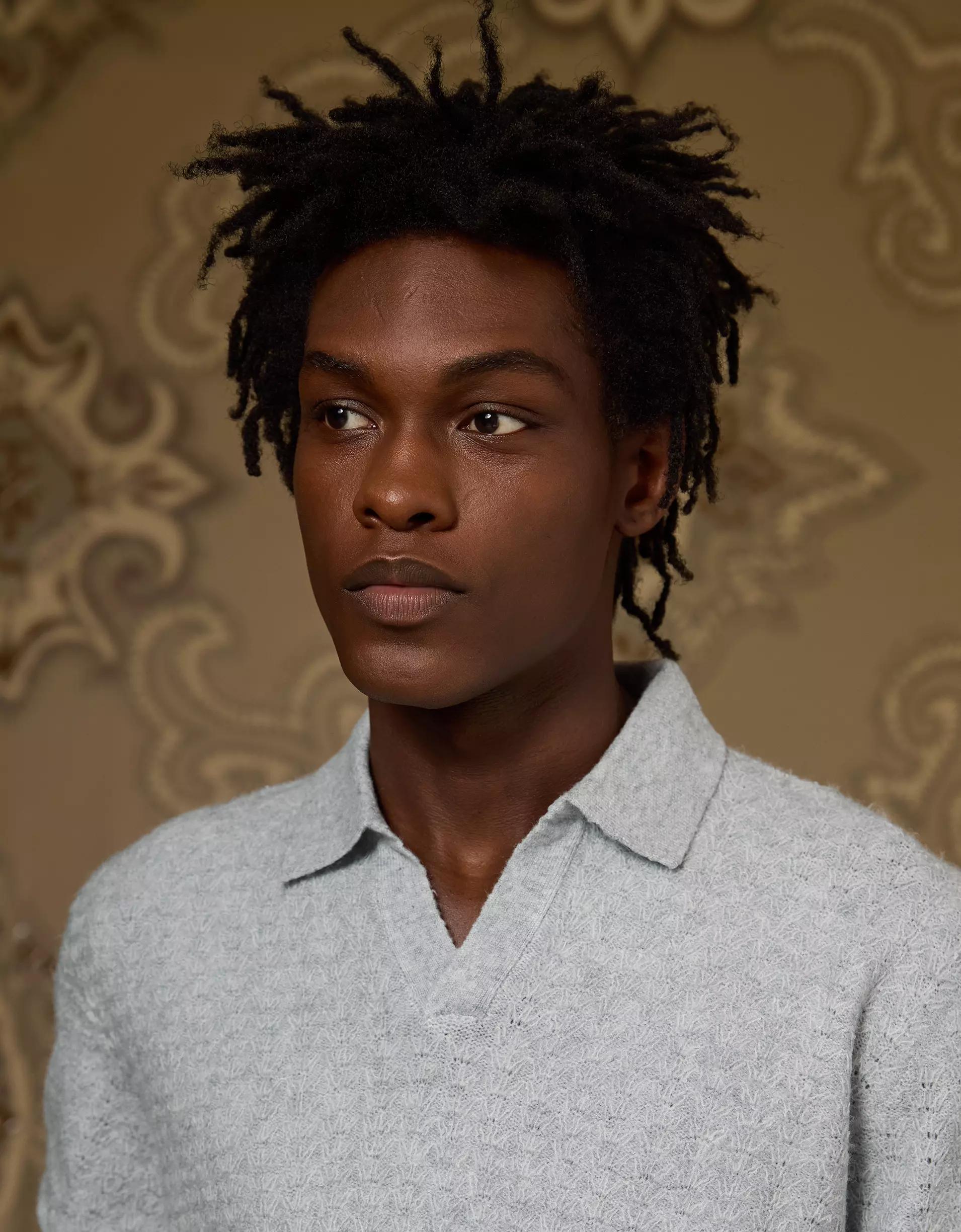 AE x Tru Kolors Long Sleeve Sweater Polo Product Image