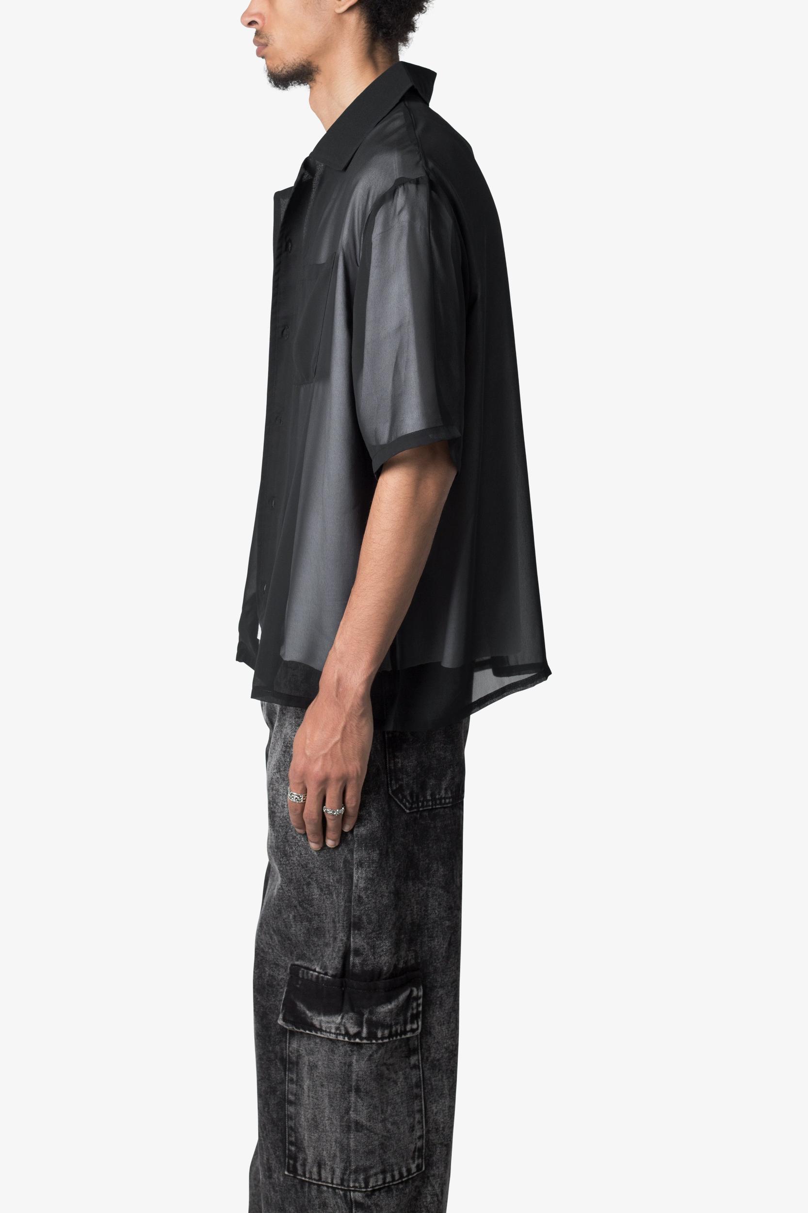 Sheer S/S Shirt - Black Product Image