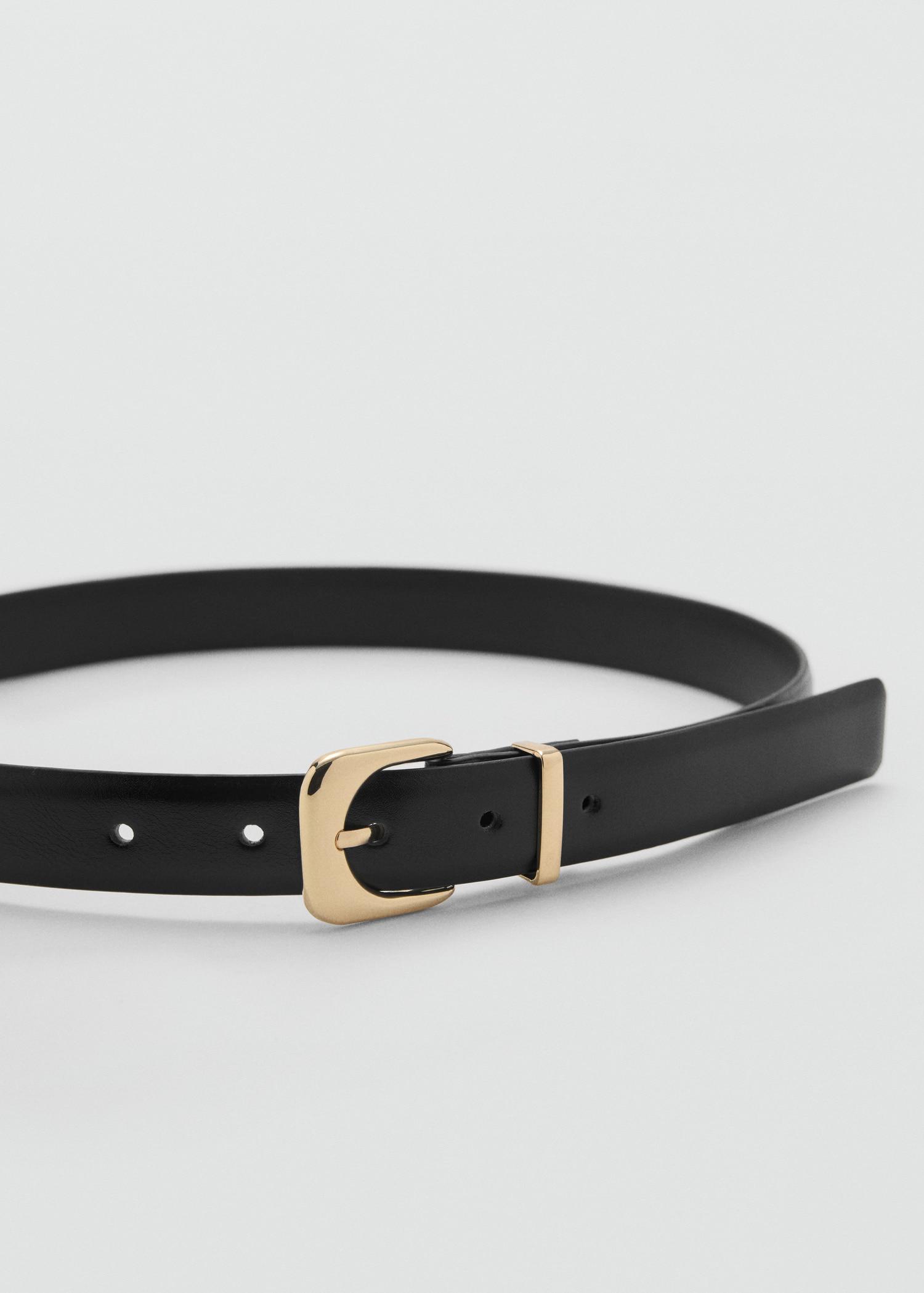 Leather effect belt with buckle - Women | MANGO USA Product Image