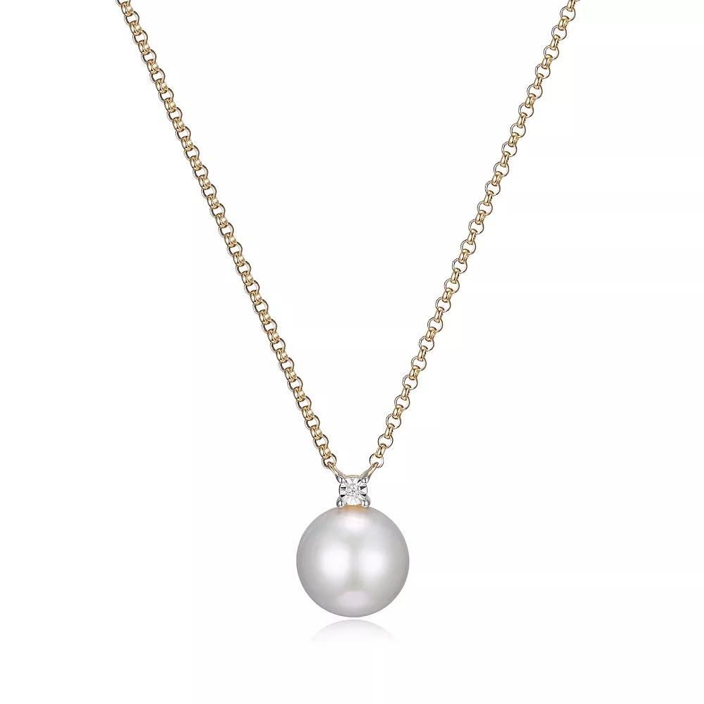 Maralux 18k Gold Over Sterling Silver Freshwater Cultured Pearl Necklace, Women's, Size: 18-20" ADJ, Gold Tone Product Image