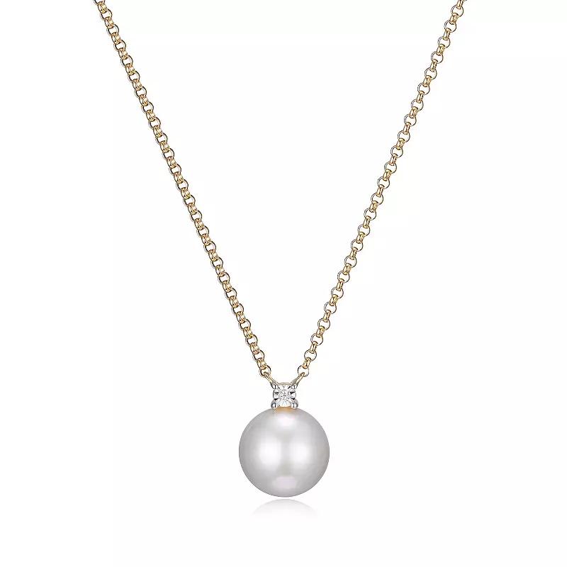 Maralux 18k Gold Over Sterling Silver Freshwater Cultured Pearl Necklace, Women's, Size: 18-20" ADJ, Gold Tone Product Image