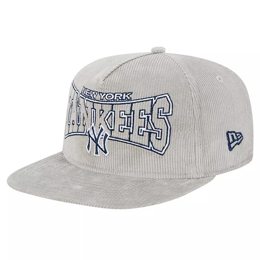 Men's New Era Gray New York Yankees Corduroy Golfer Snapback Hat, Grey Product Image