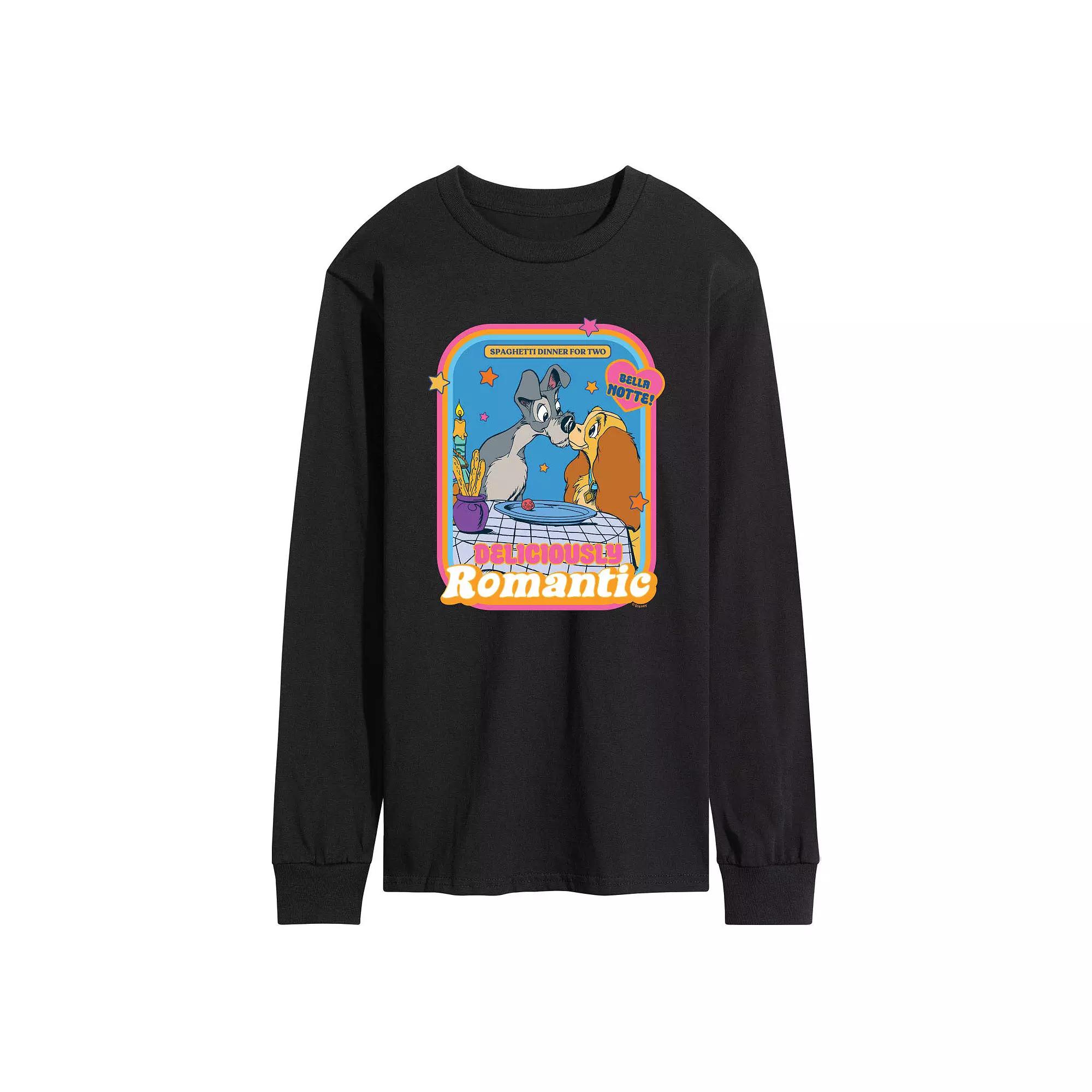 Disney's Lady and the Tramp Men's Romantic Long Sleeve Graphic Tee,  Product Image