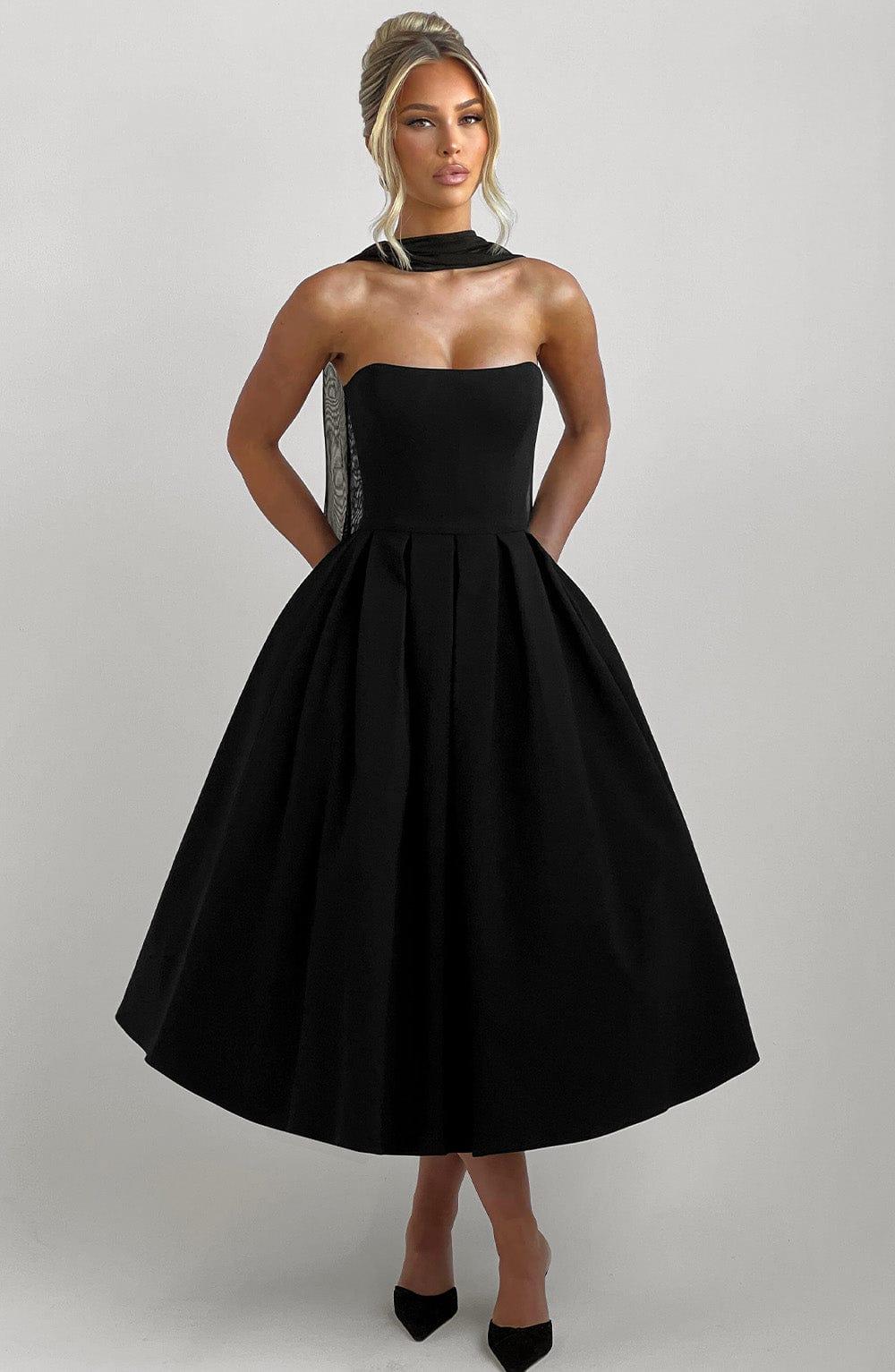 Edith Midi Dress - Black Product Image