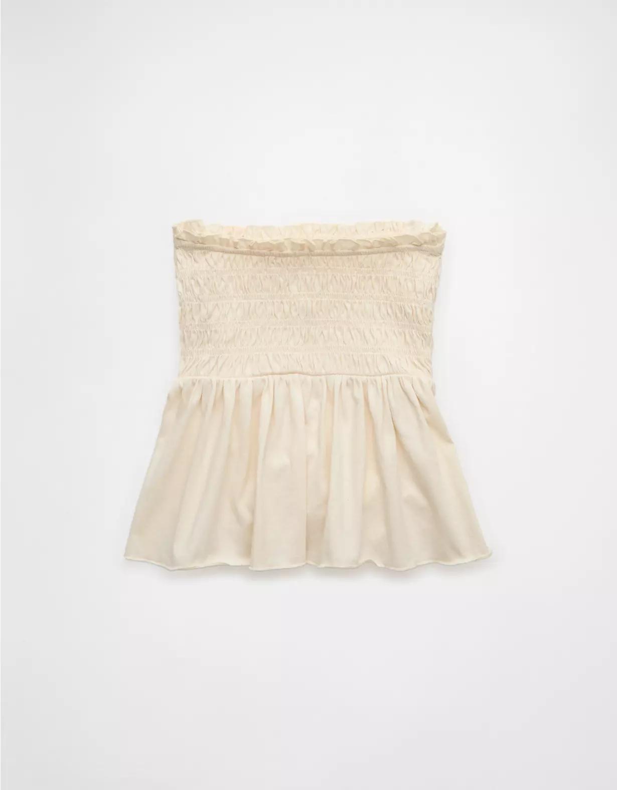 AE Sunchaser Knit Ruffle Smocked Tube Top Product Image