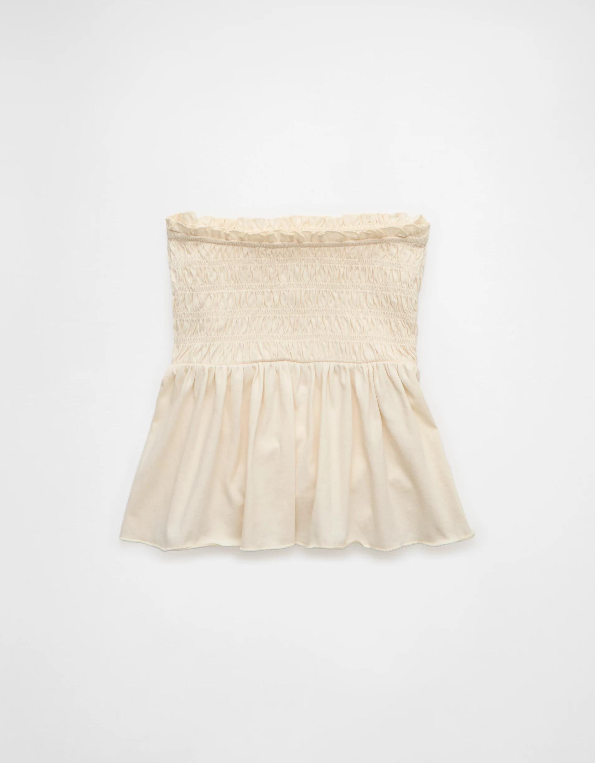 AE Sunchaser Knit Ruffle Smocked Tube Top Product Image