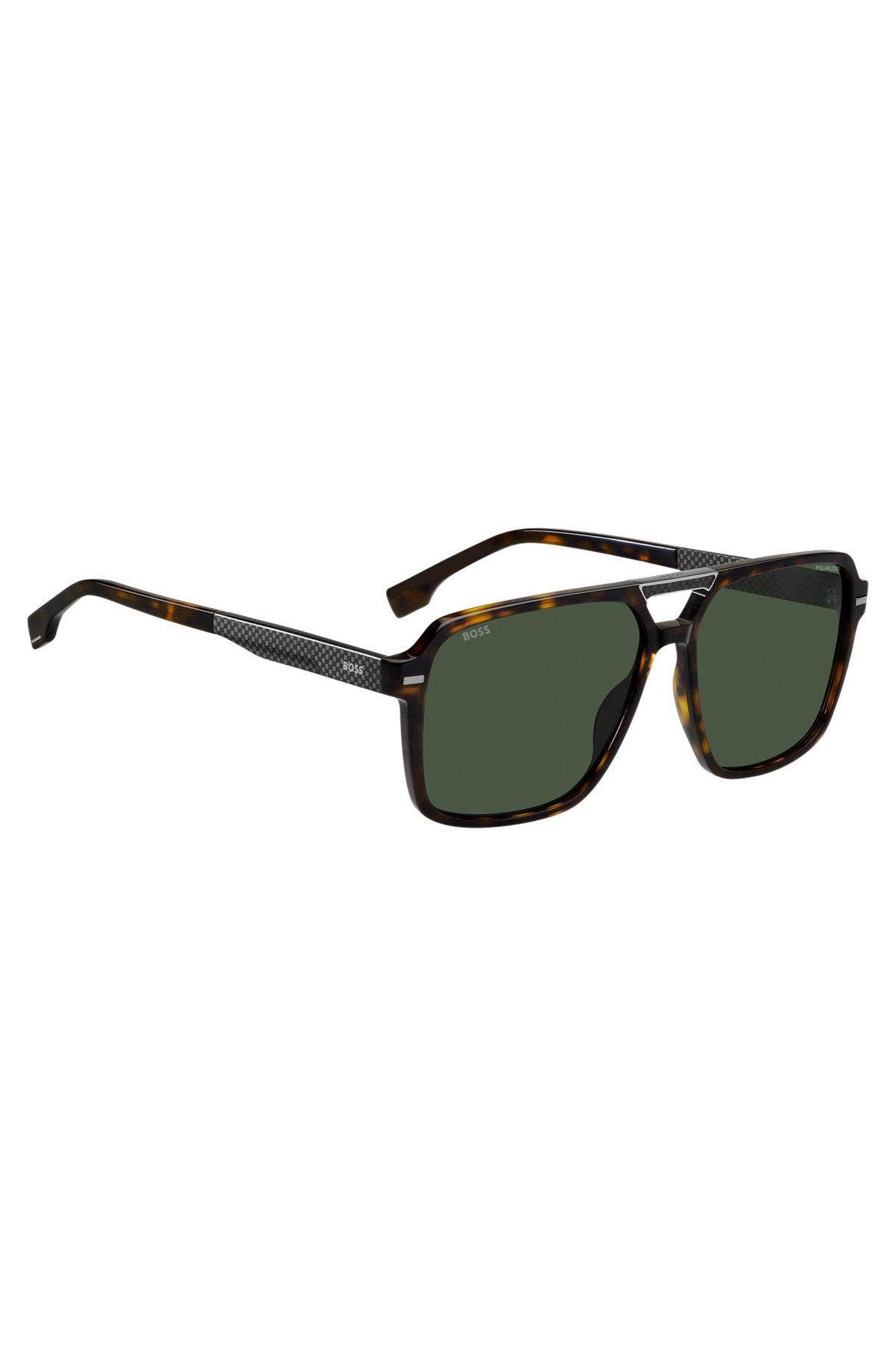 BOSS - Havana-acetate sunglasses with carbon-fiber temples Product Image